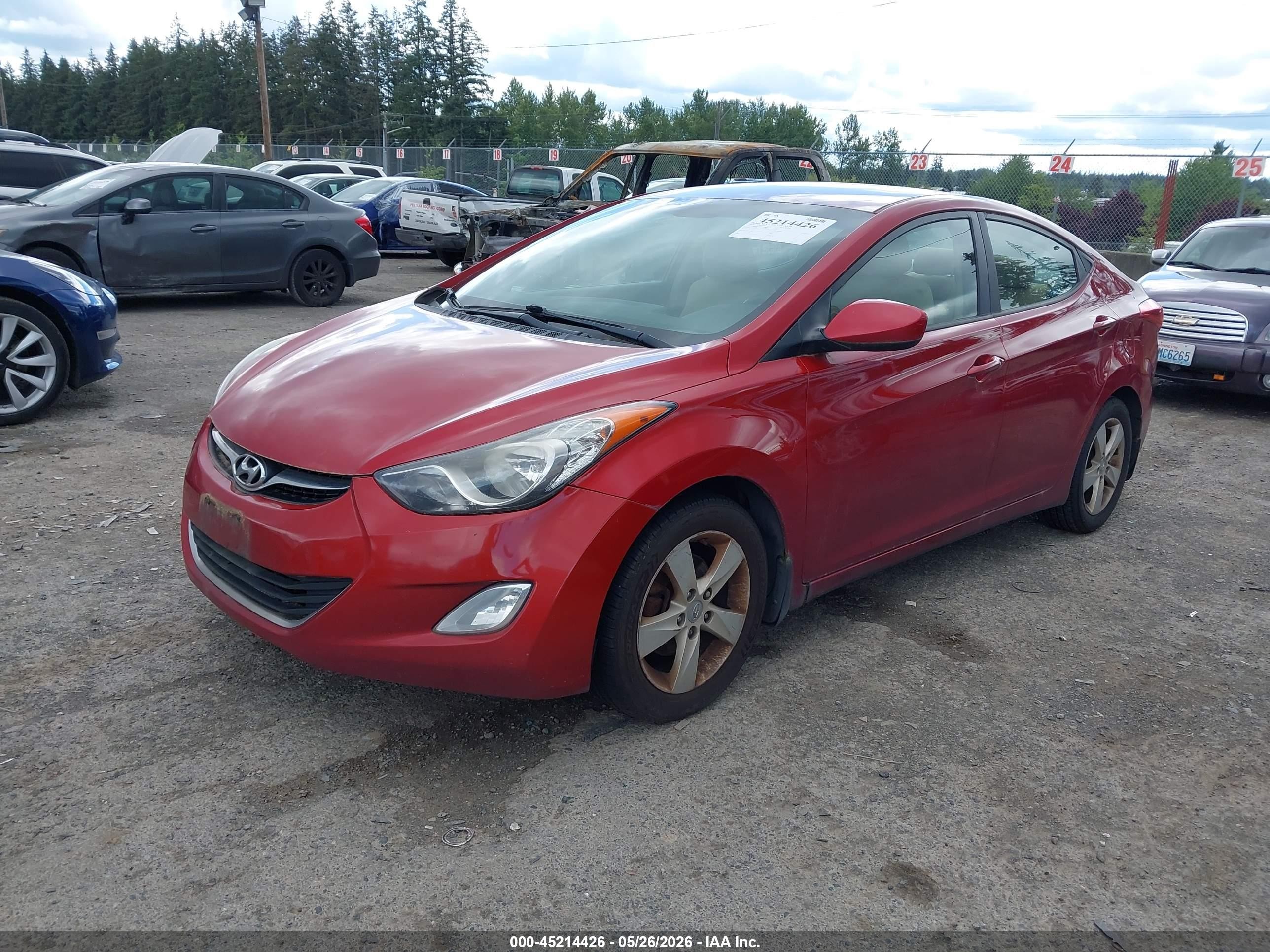 2013 Hyundai Elantra Gls Red vin: KMHDH4AE2DU798815