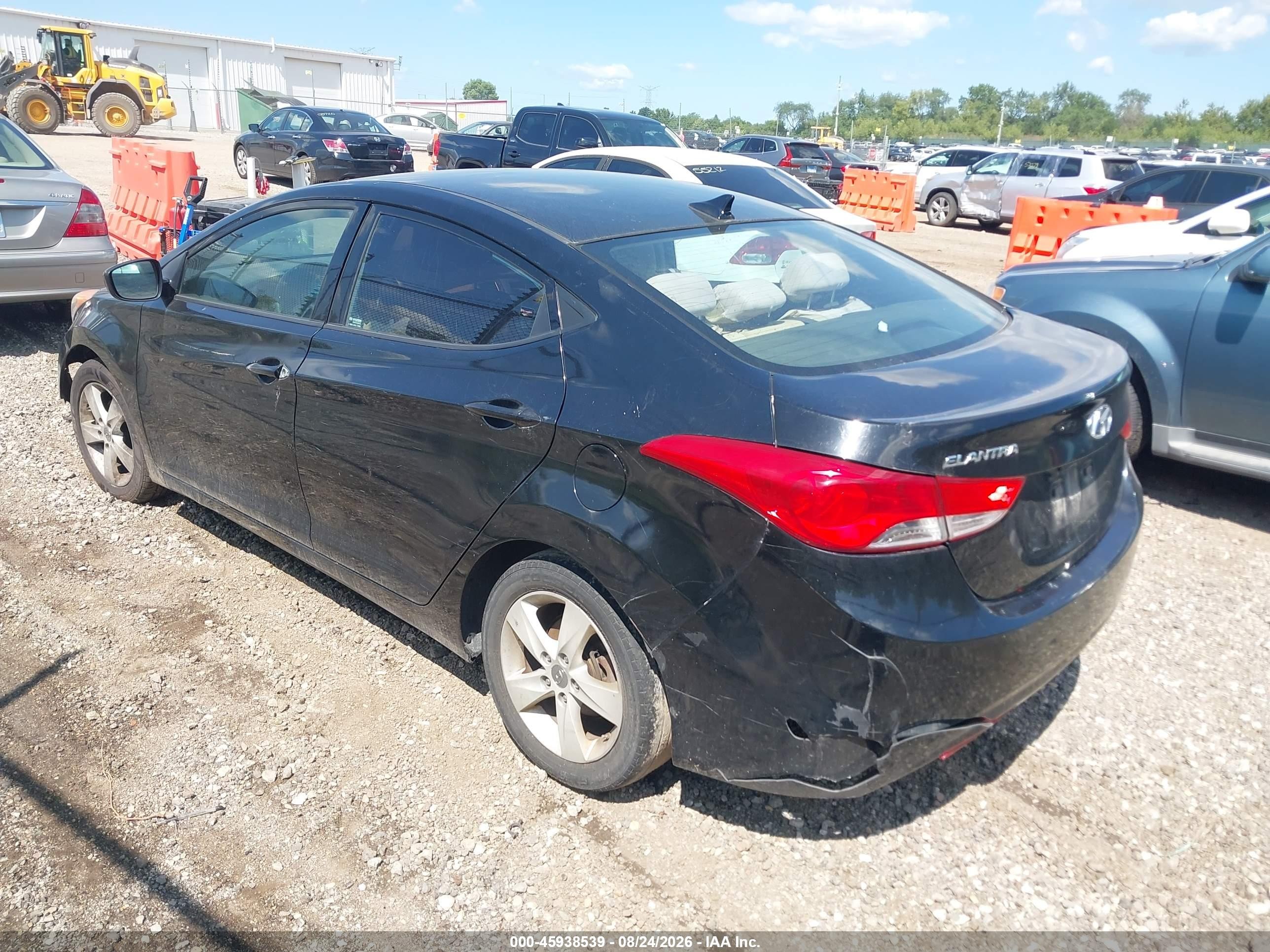 2013 Hyundai Elantra Gls Black vin: KMHDH4AE2DU862416