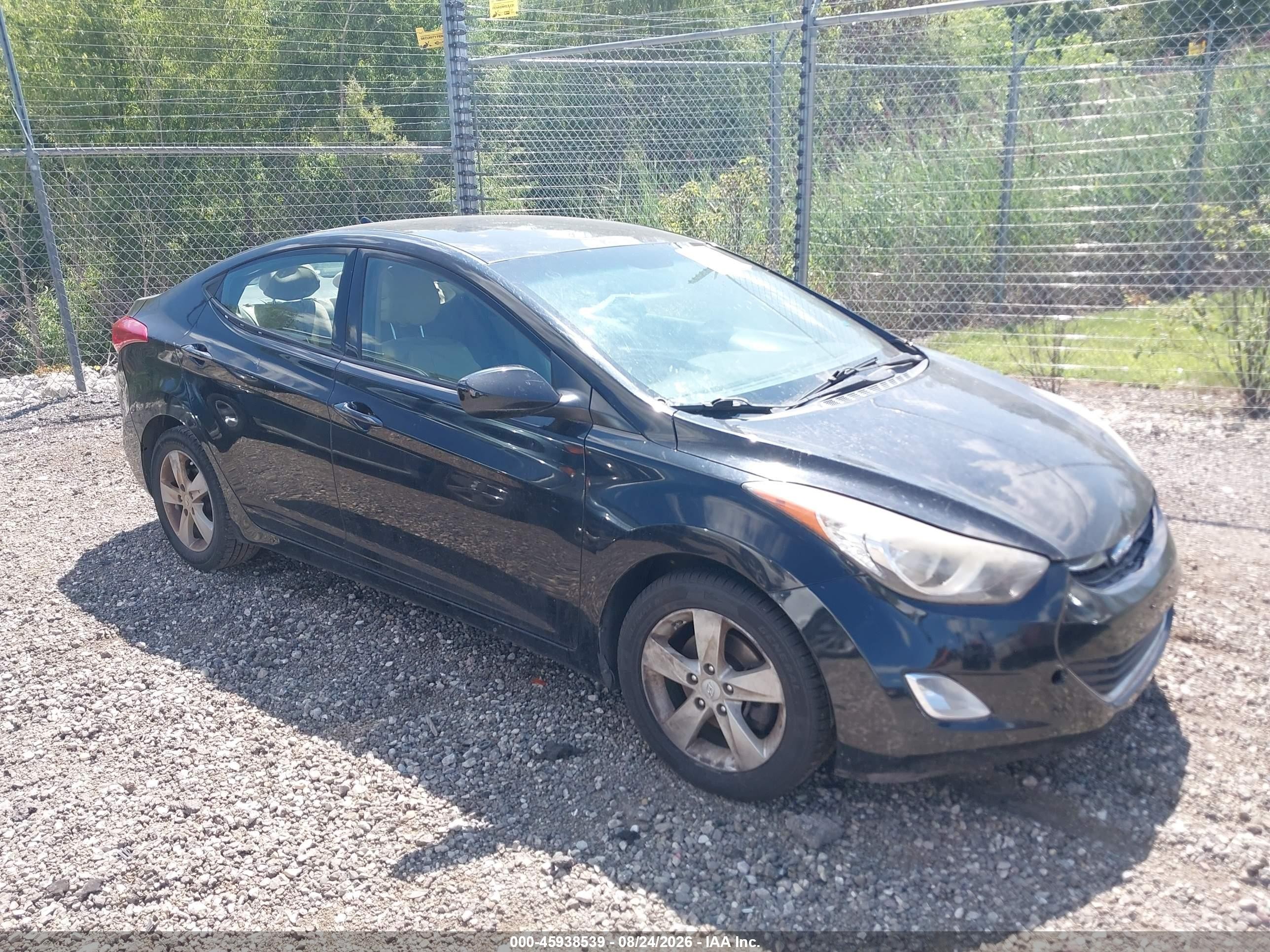 2013 Hyundai Elantra Gls Black vin: KMHDH4AE2DU862416