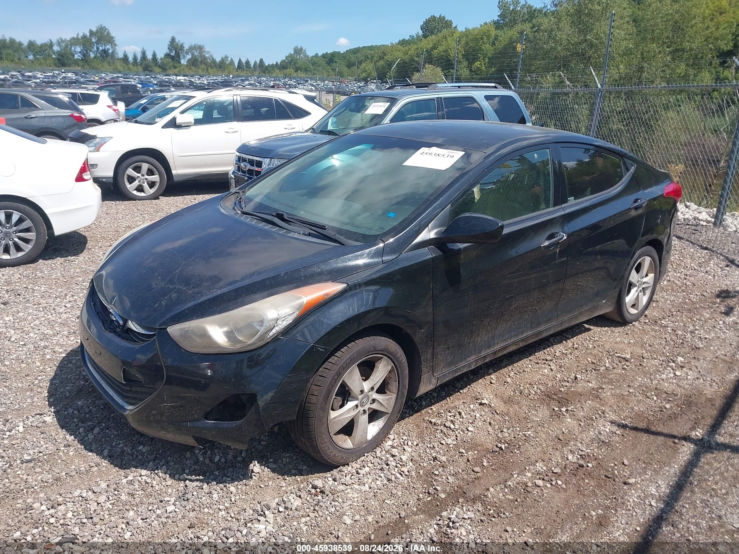 2013 Hyundai Elantra Gls Black vin: KMHDH4AE2DU862416