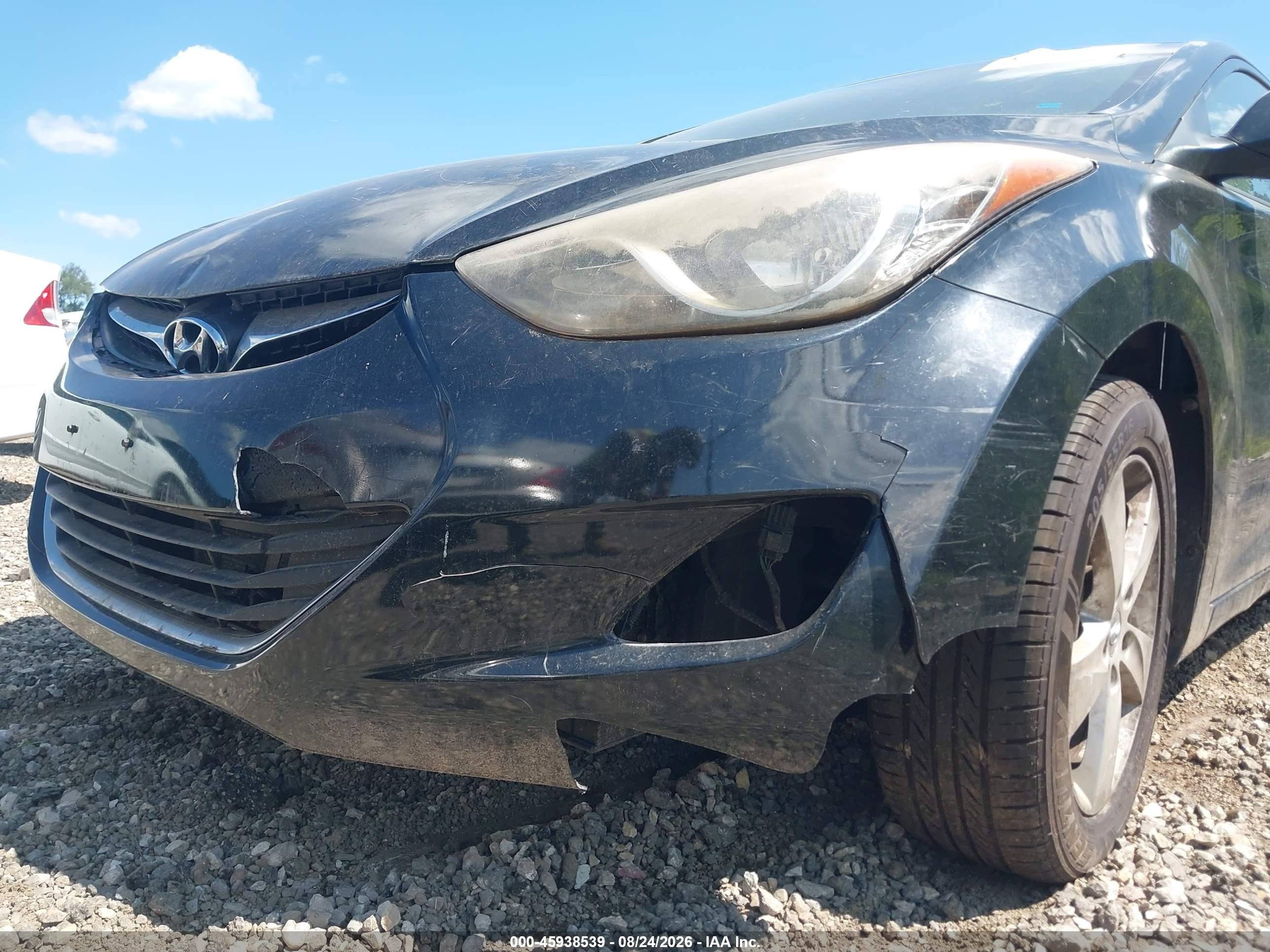 2013 Hyundai Elantra Gls Black vin: KMHDH4AE2DU862416