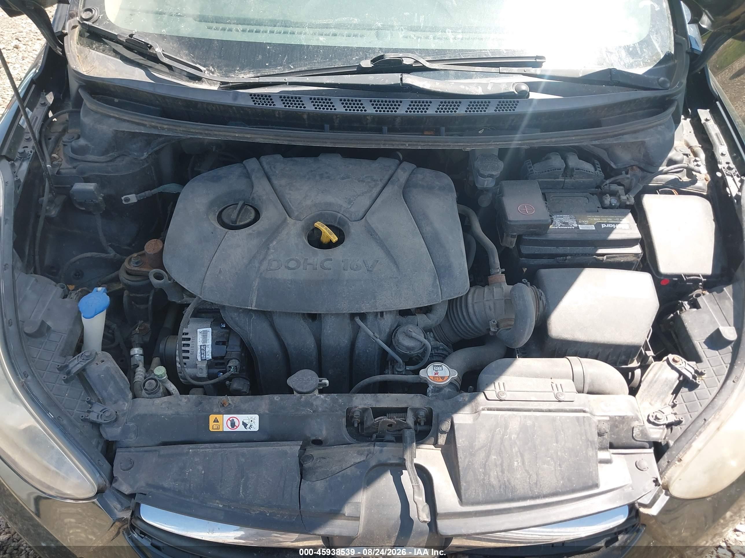 2013 Hyundai Elantra Gls Black vin: KMHDH4AE2DU862416