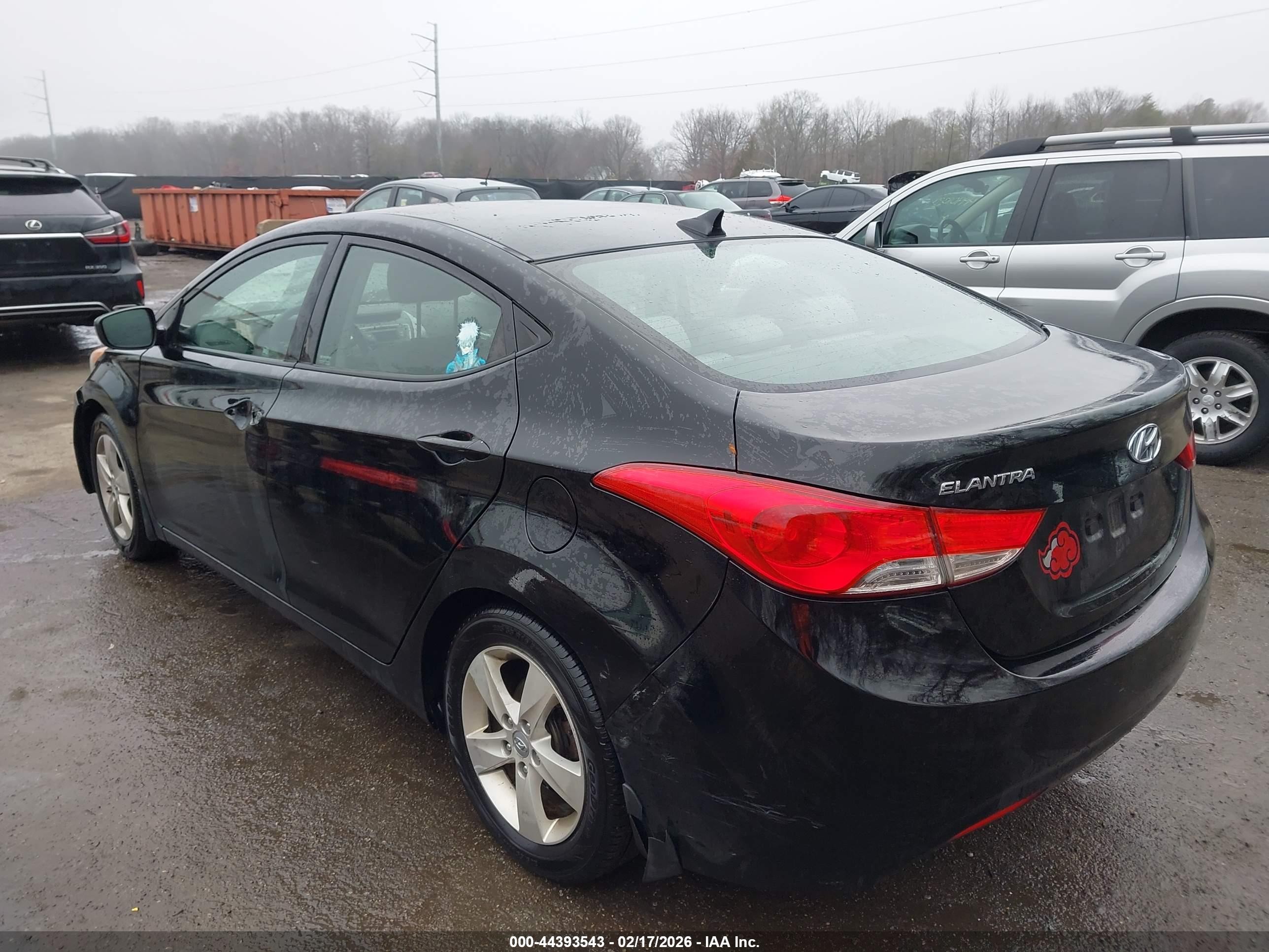 2013 Hyundai Elantra Gls Black vin: KMHDH4AE2DU901277