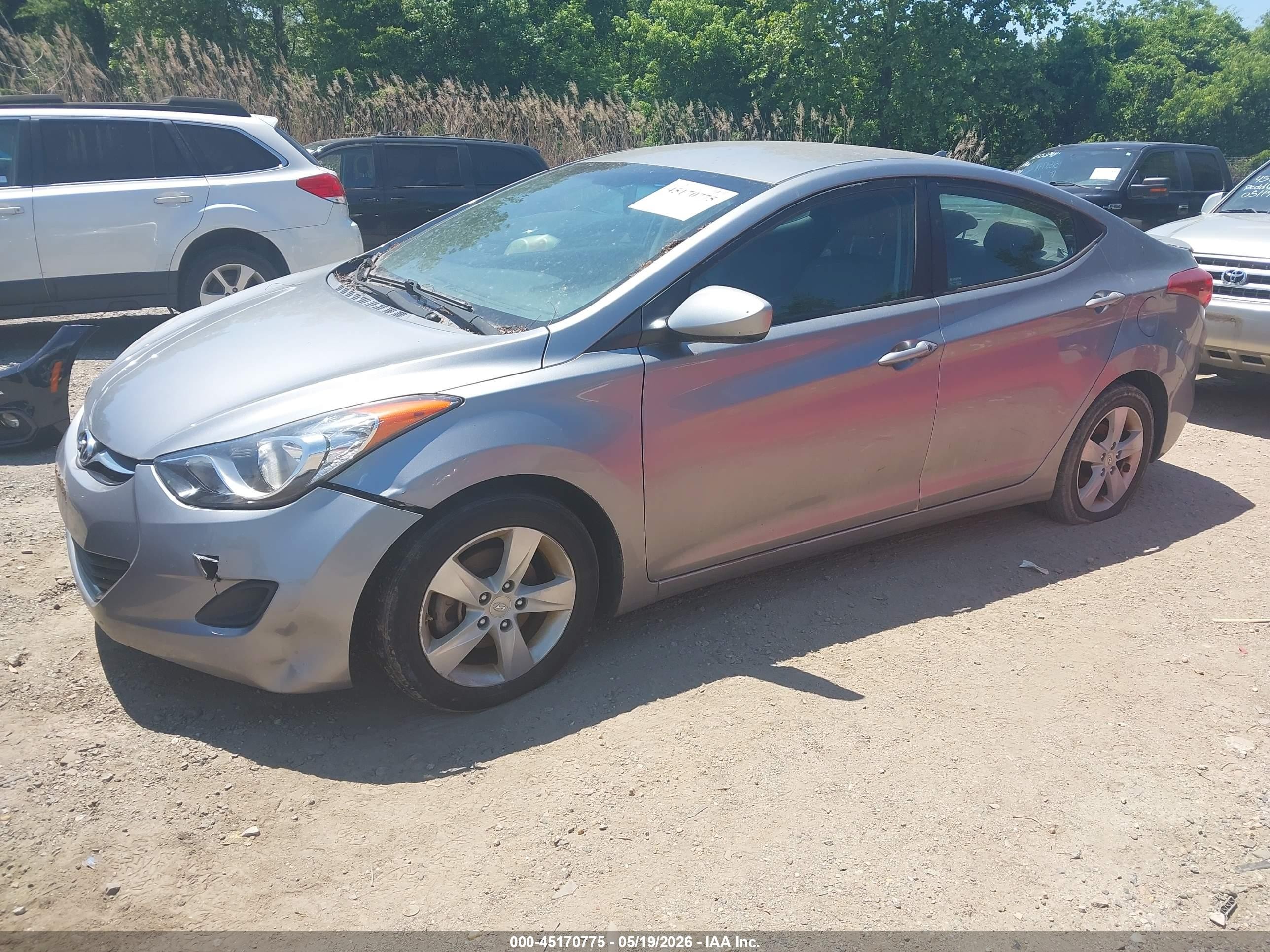 2013 Hyundai Elantra Gls Gray vin: KMHDH4AE2DU909007