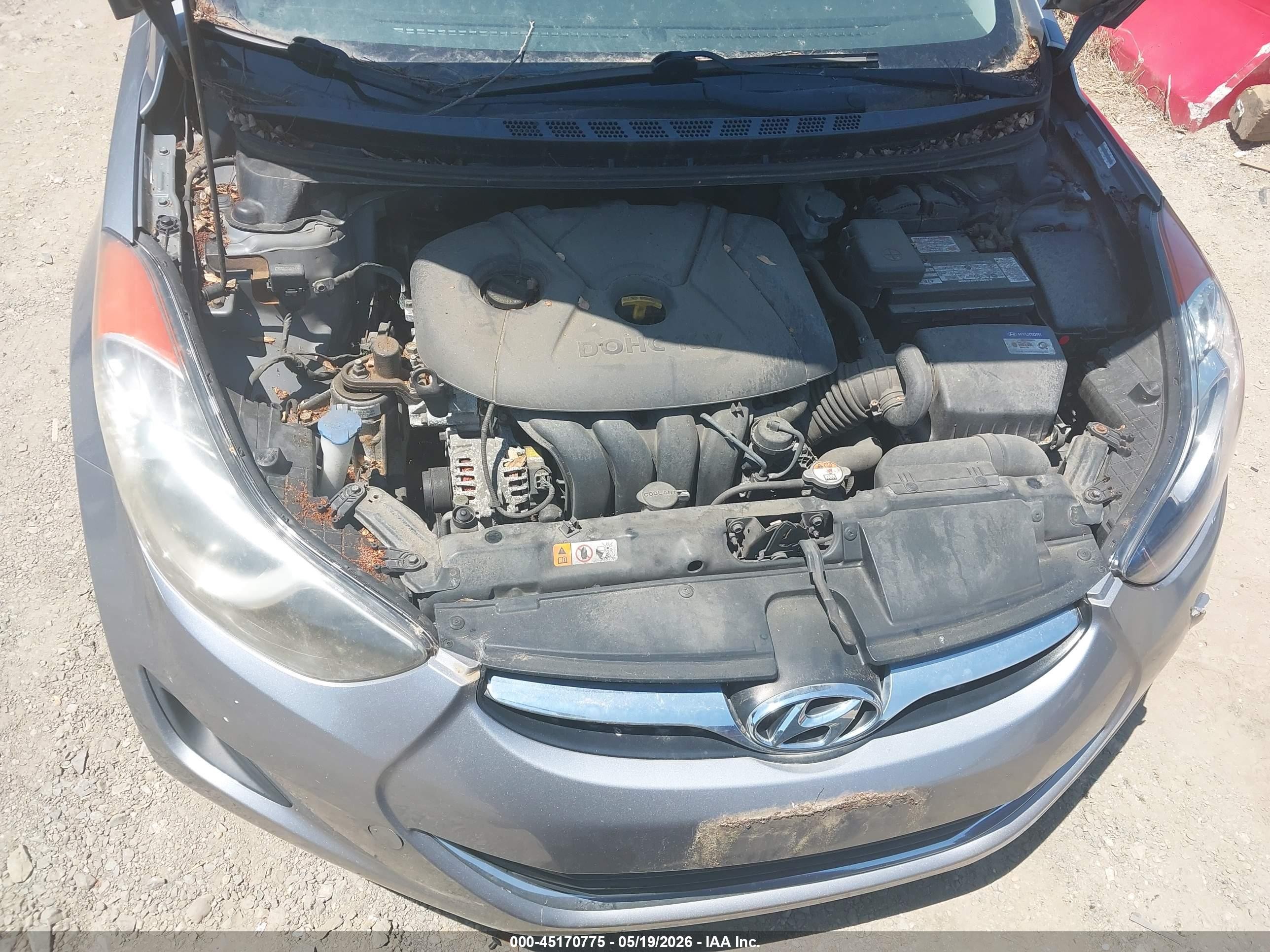 2013 Hyundai Elantra Gls Gray vin: KMHDH4AE2DU909007