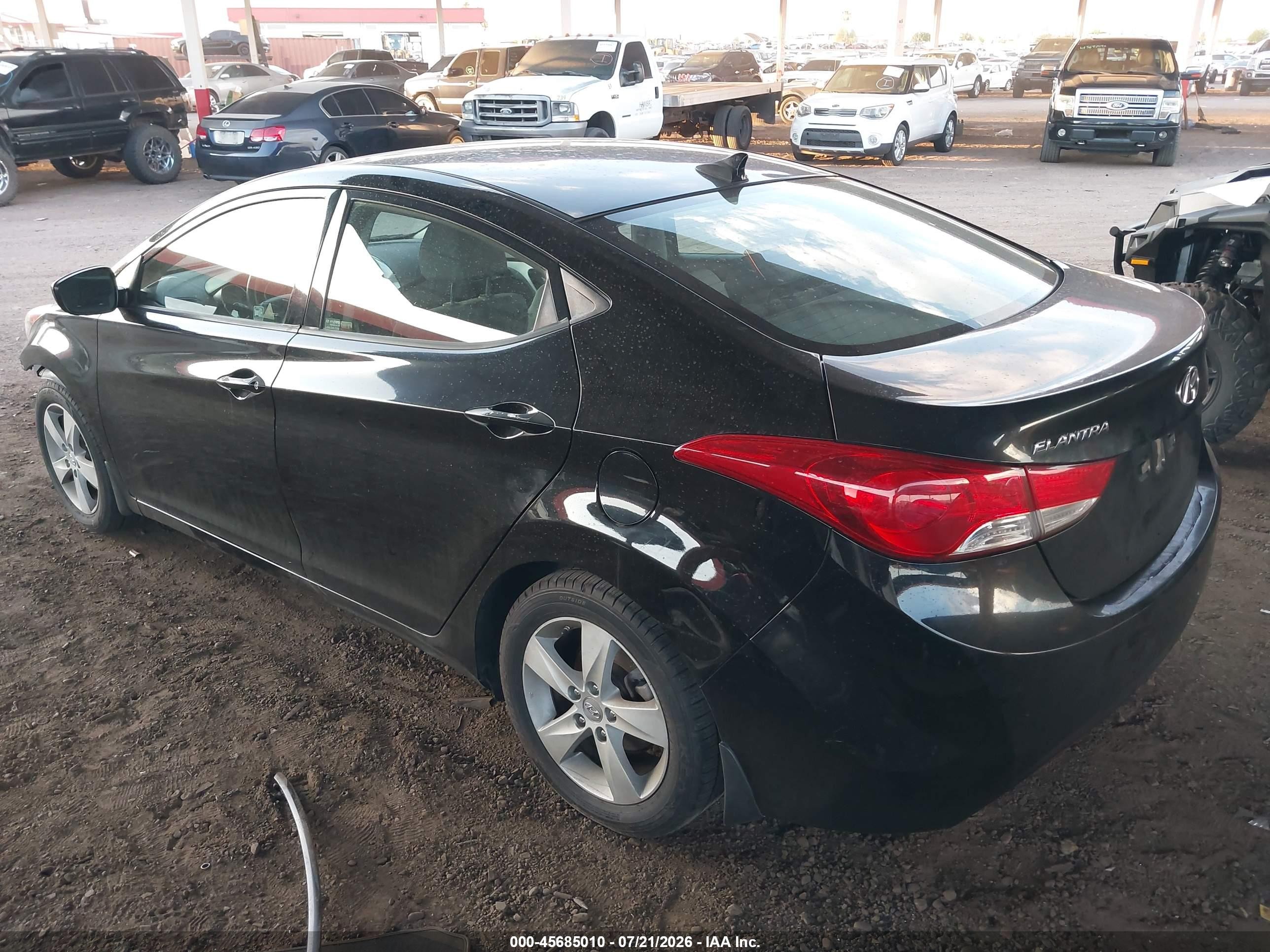 2013 Hyundai Elantra Gls Black vin: KMHDH4AE2DU946493