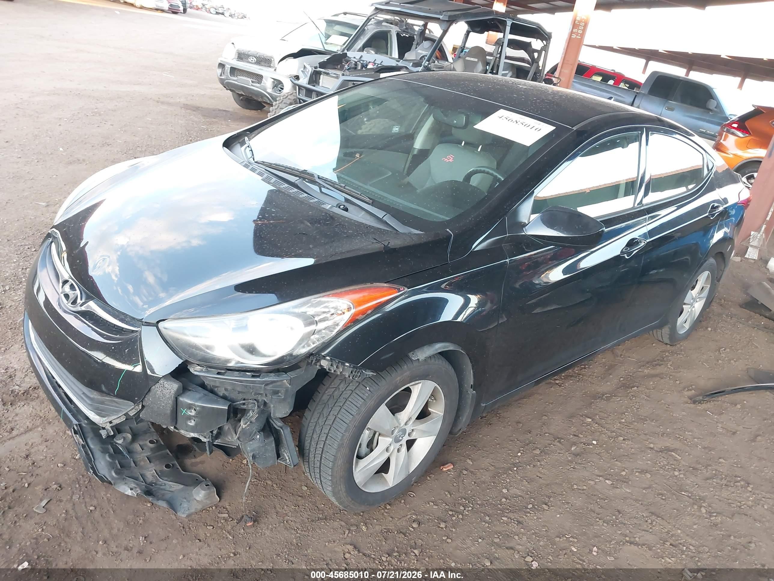 2013 Hyundai Elantra Gls Black vin: KMHDH4AE2DU946493