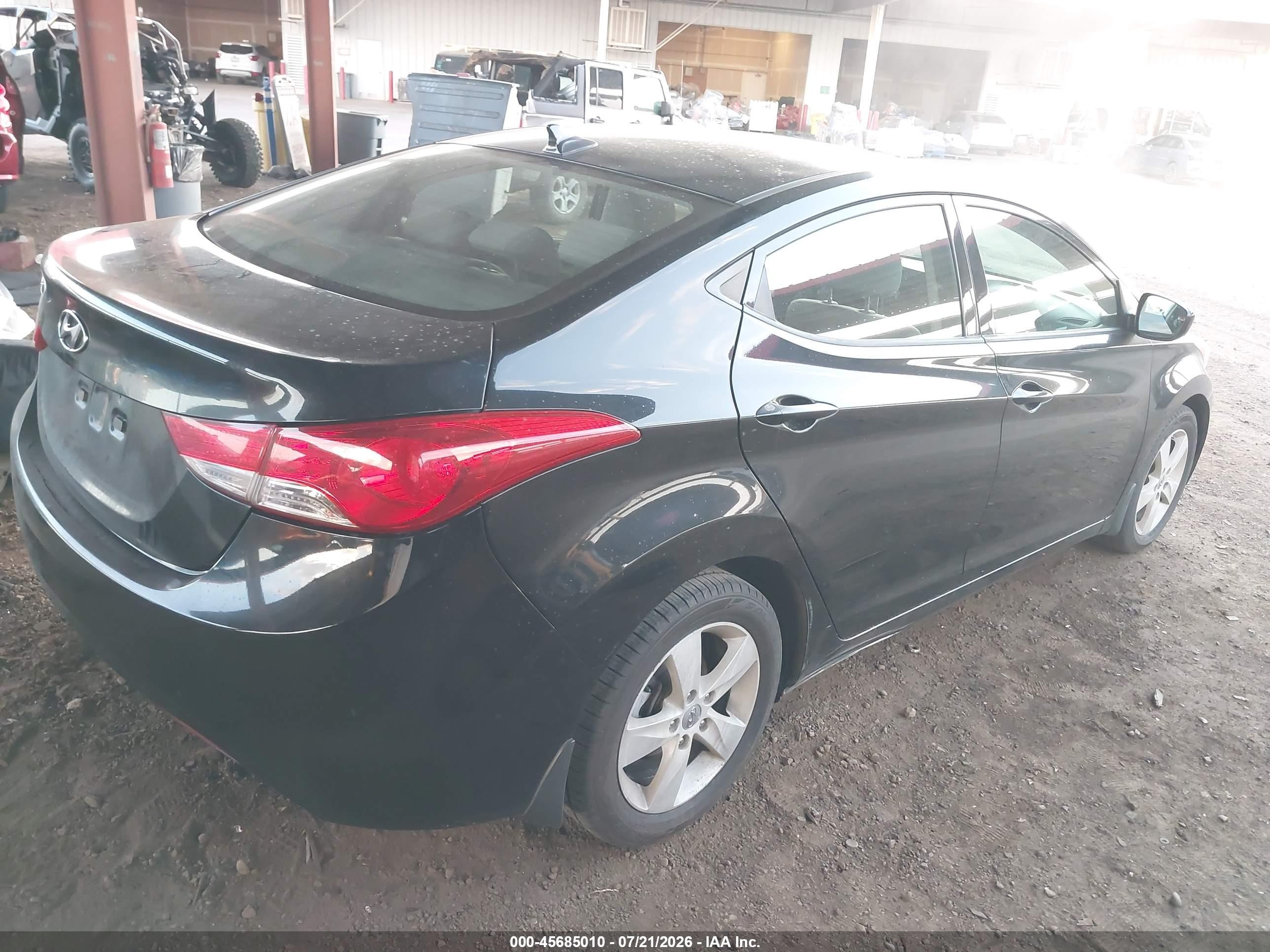 2013 Hyundai Elantra Gls Black vin: KMHDH4AE2DU946493