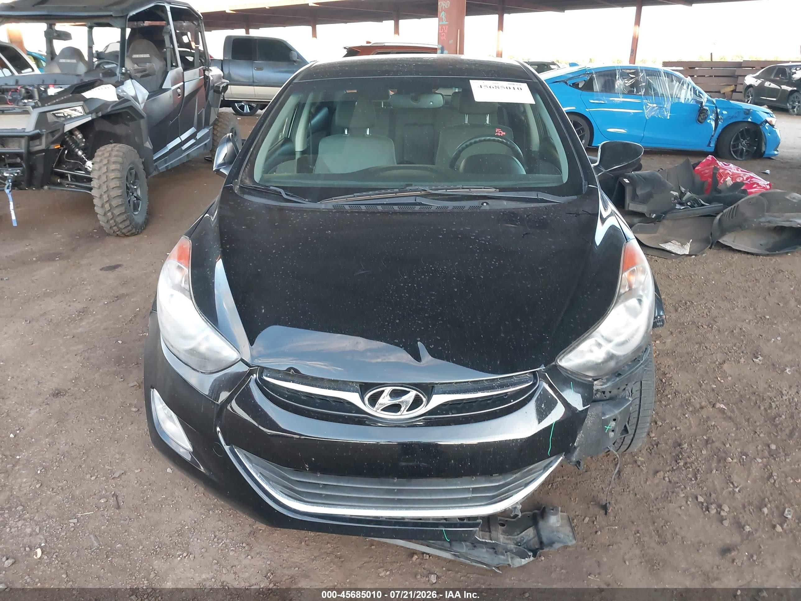 2013 Hyundai Elantra Gls Black vin: KMHDH4AE2DU946493