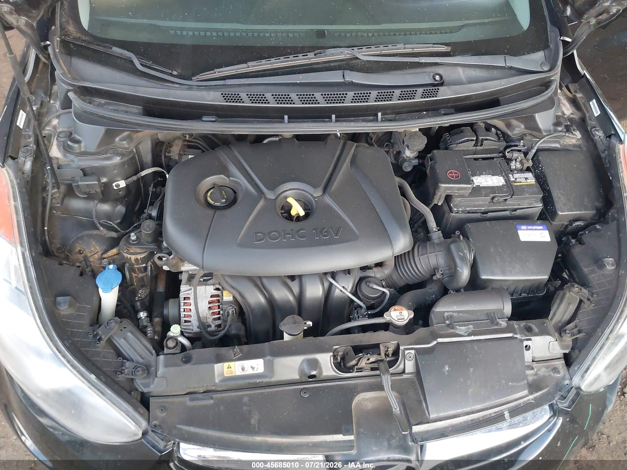 2013 Hyundai Elantra Gls Black vin: KMHDH4AE2DU946493