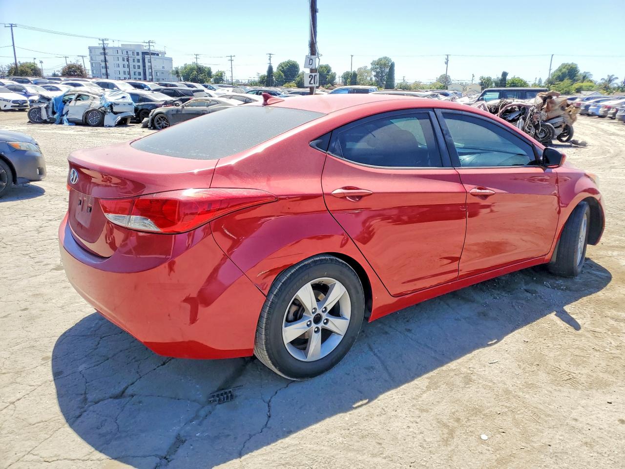 2013 Hyundai Elantra Gl Red vin: KMHDH4AE2DU947692