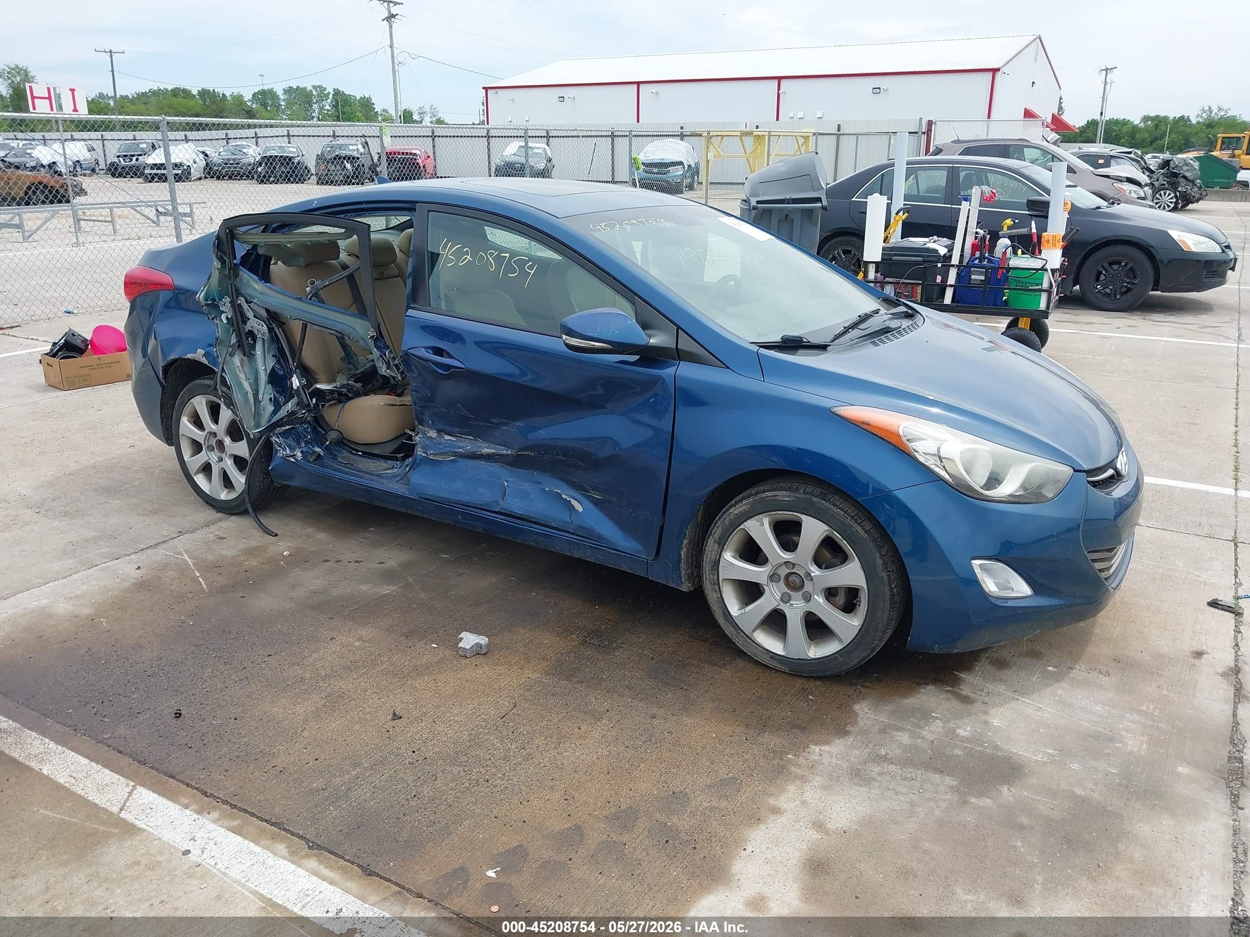 2013 Hyundai Elantra Limited Blue vin: KMHDH4AE2DU975296