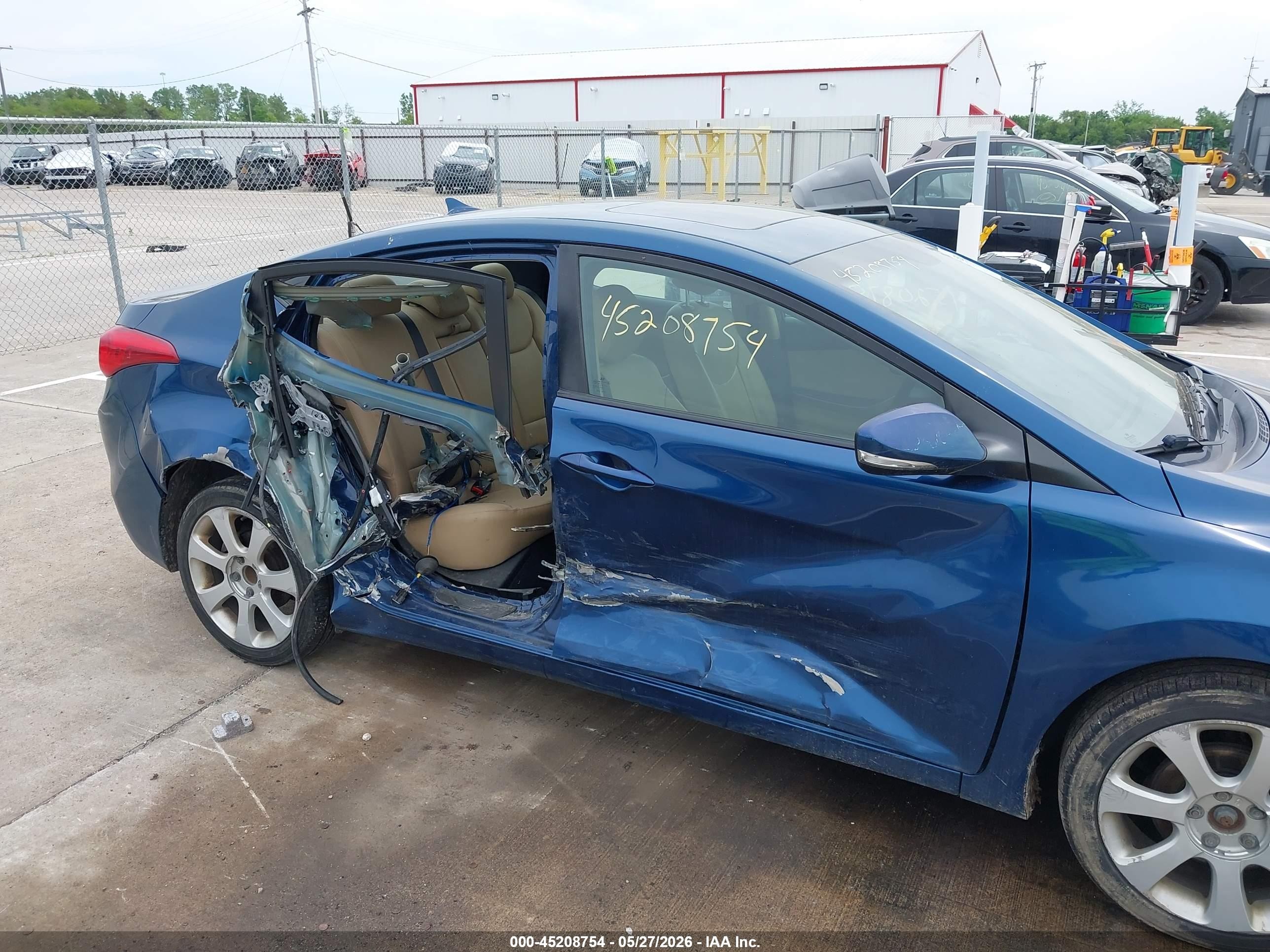 2013 Hyundai Elantra Limited Blue vin: KMHDH4AE2DU975296