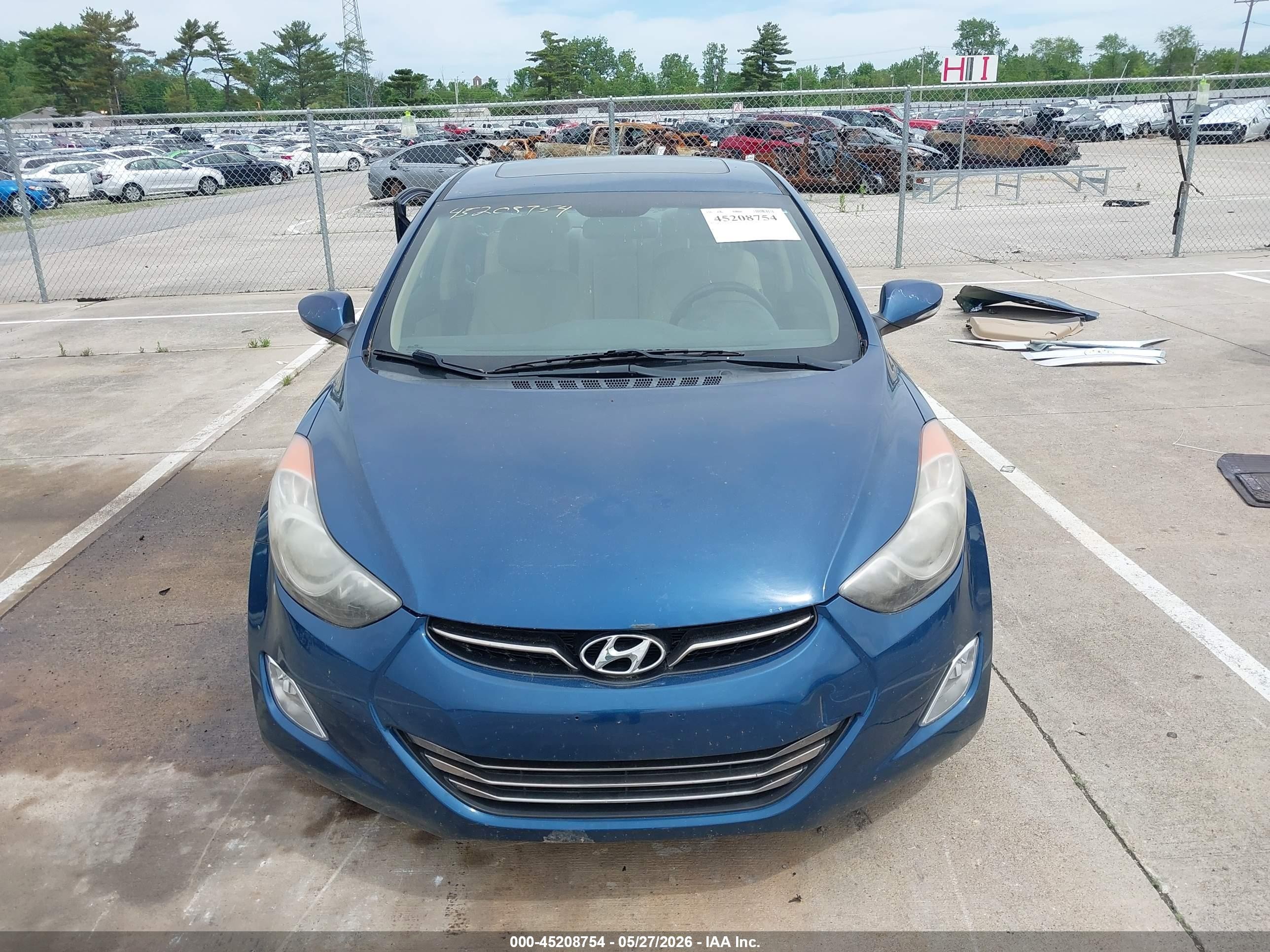 2013 Hyundai Elantra Limited Blue vin: KMHDH4AE2DU975296