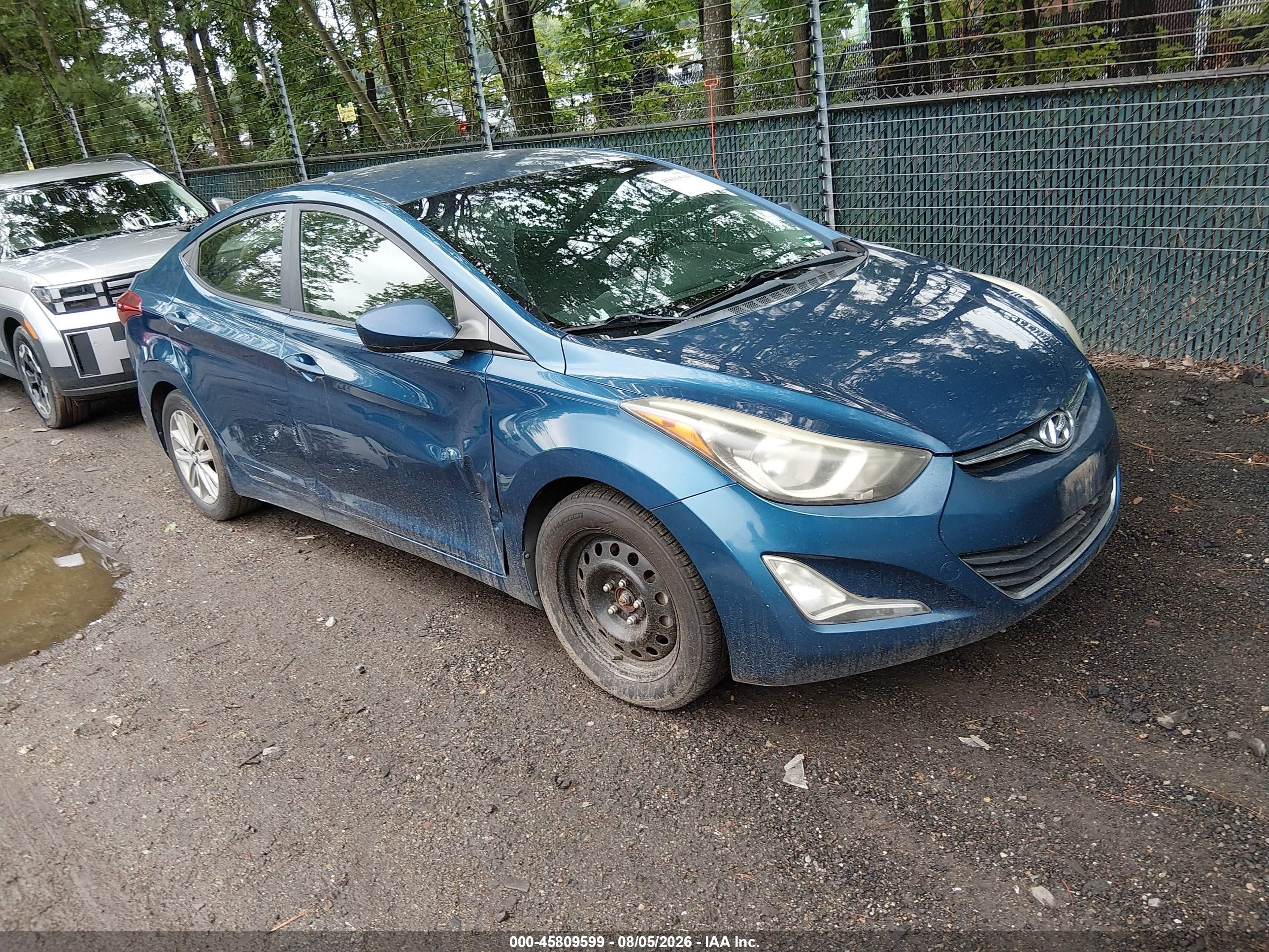2014 Hyundai Elantra Se Blue vin: KMHDH4AE2EU083003