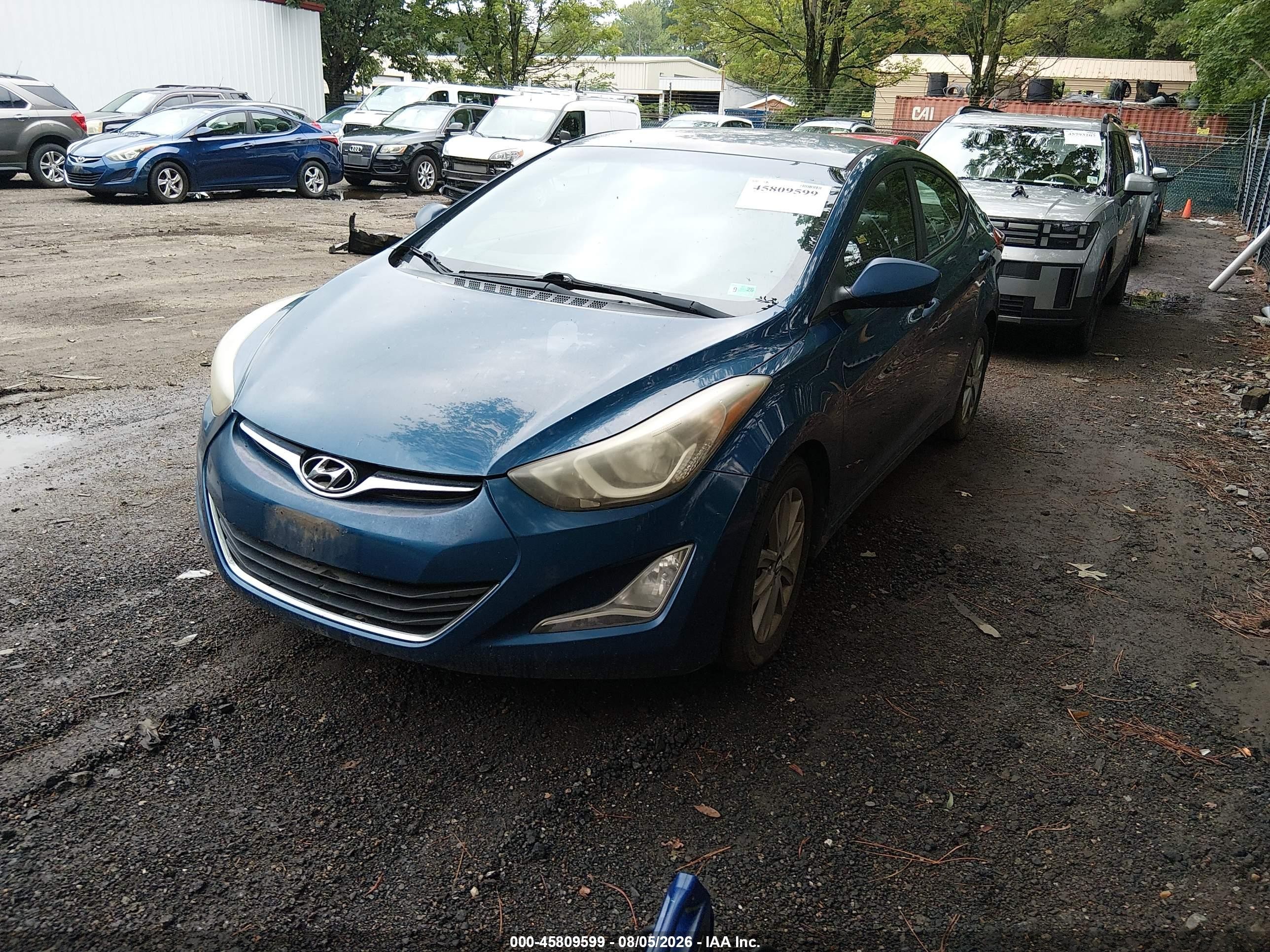 2014 Hyundai Elantra Se Blue vin: KMHDH4AE2EU083003