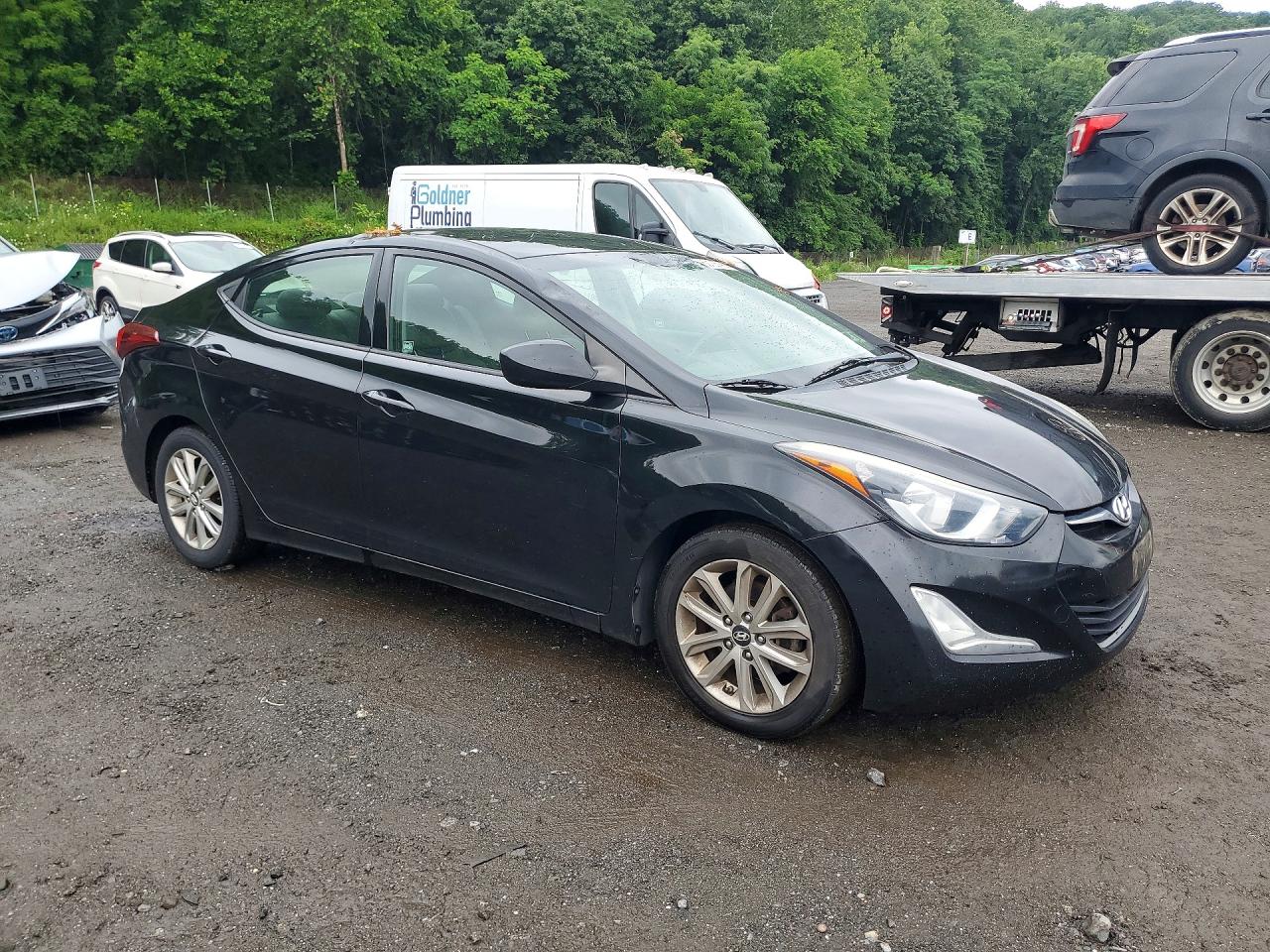 2014 Hyundai Elantra Se Black vin: KMHDH4AE2EU097743
