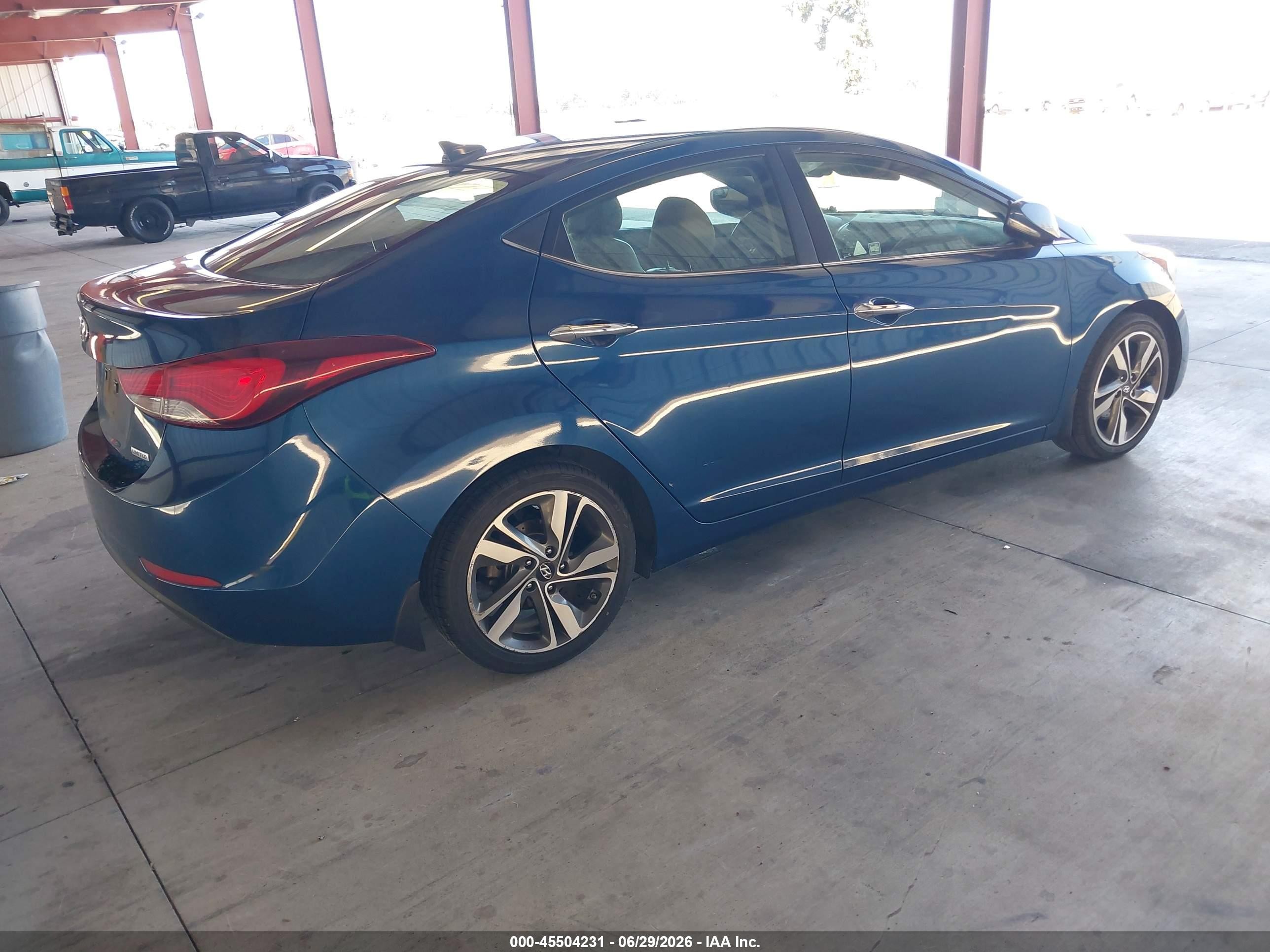 2014 Hyundai Elantra Limited Blue vin: KMHDH4AE2EU125086