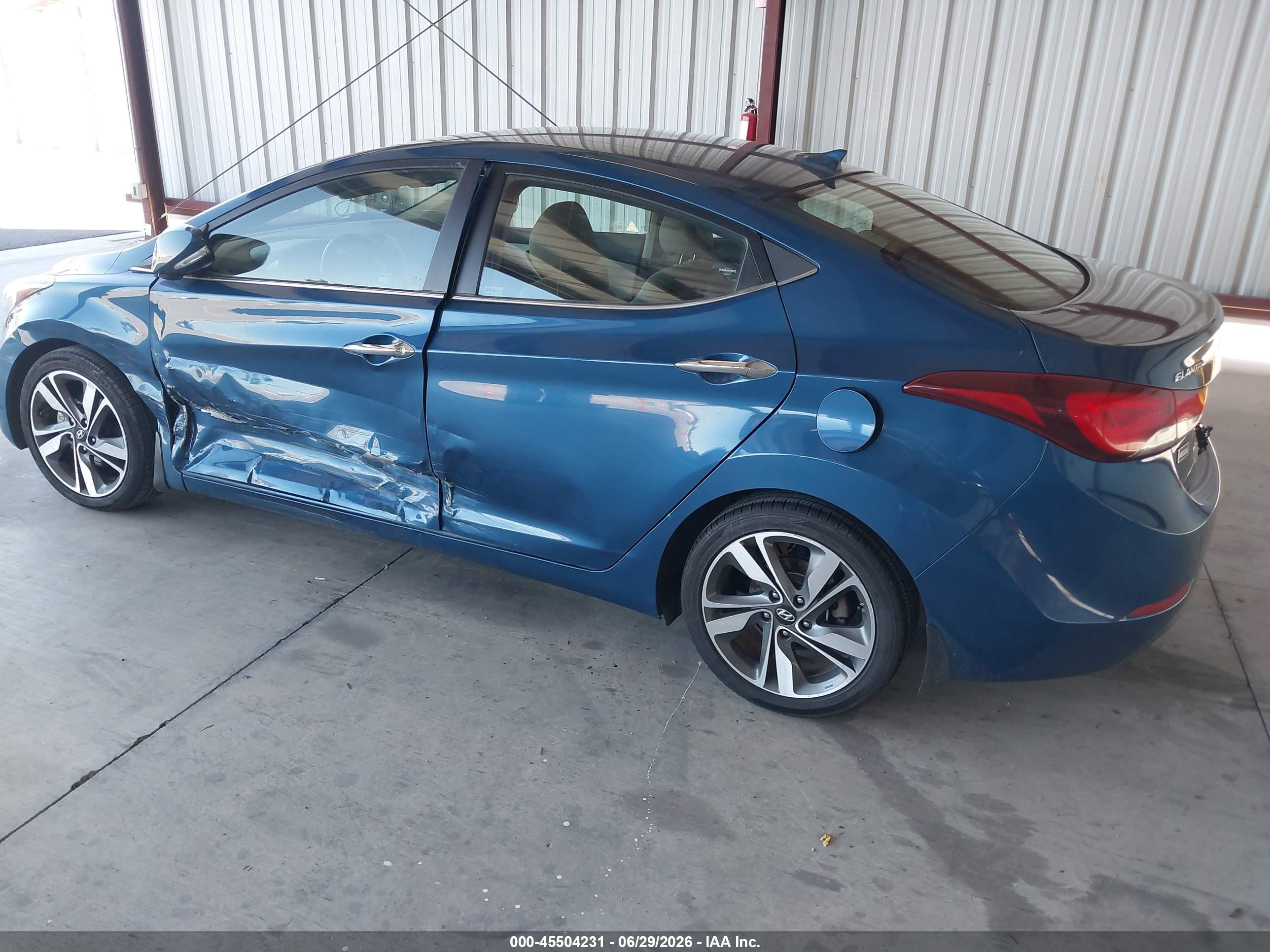 2014 Hyundai Elantra Limited Blue vin: KMHDH4AE2EU125086