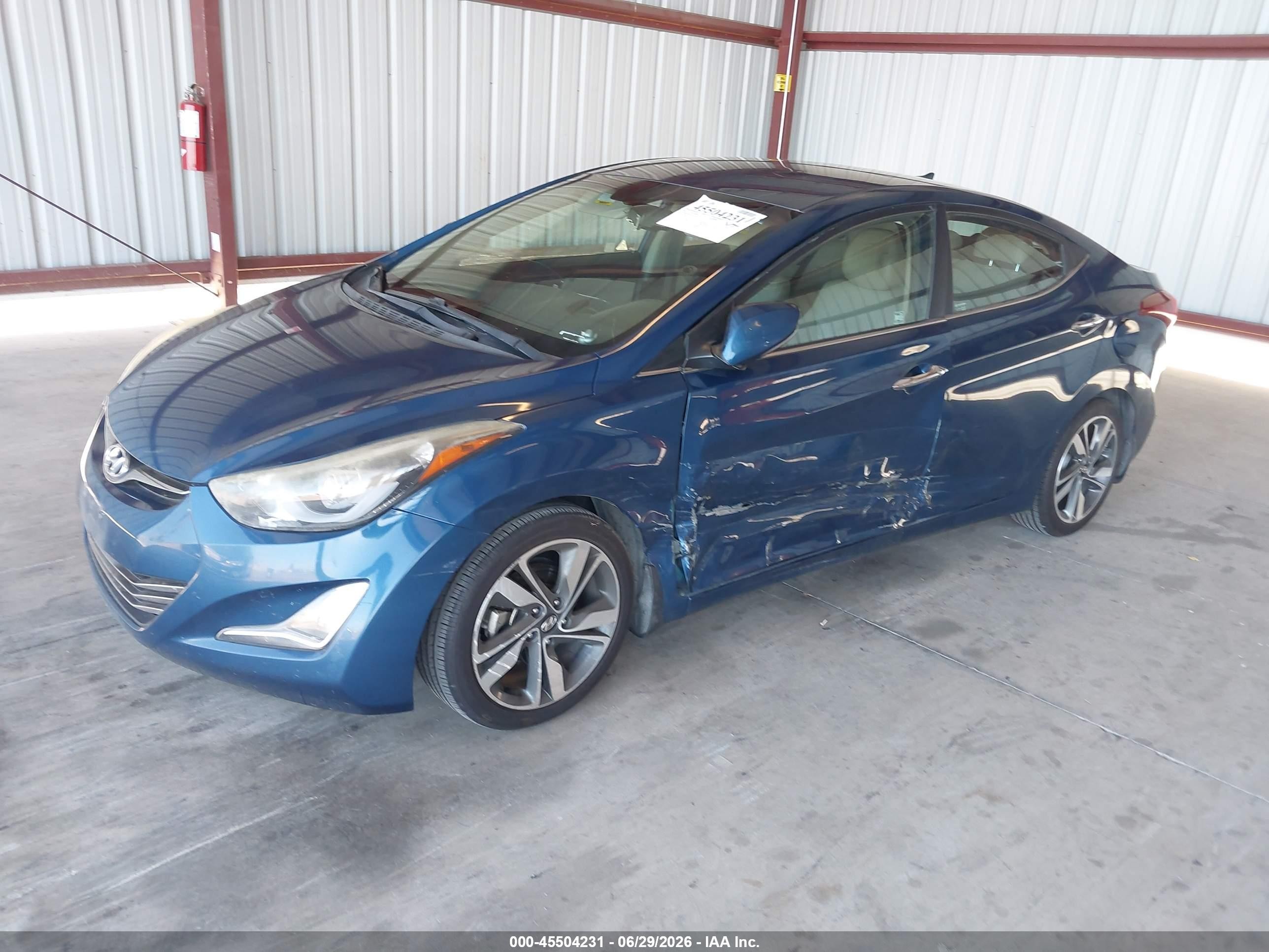 2014 Hyundai Elantra Limited Blue vin: KMHDH4AE2EU125086