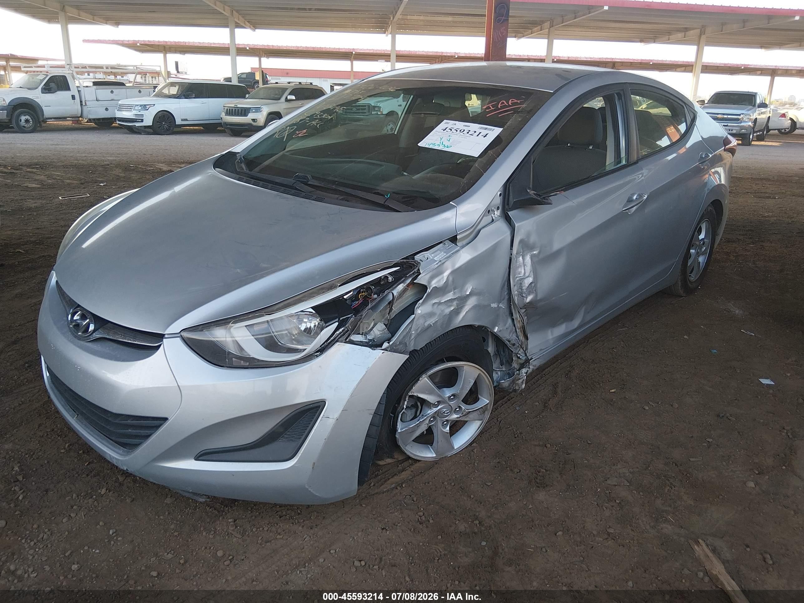 2014 Hyundai Elantra Se Silver vin: KMHDH4AE2EU181495