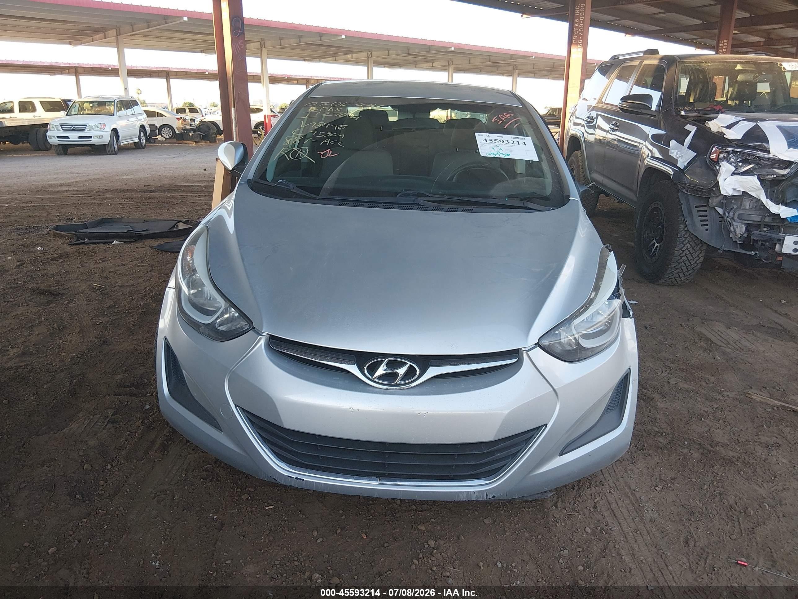 2014 Hyundai Elantra Se Silver vin: KMHDH4AE2EU181495