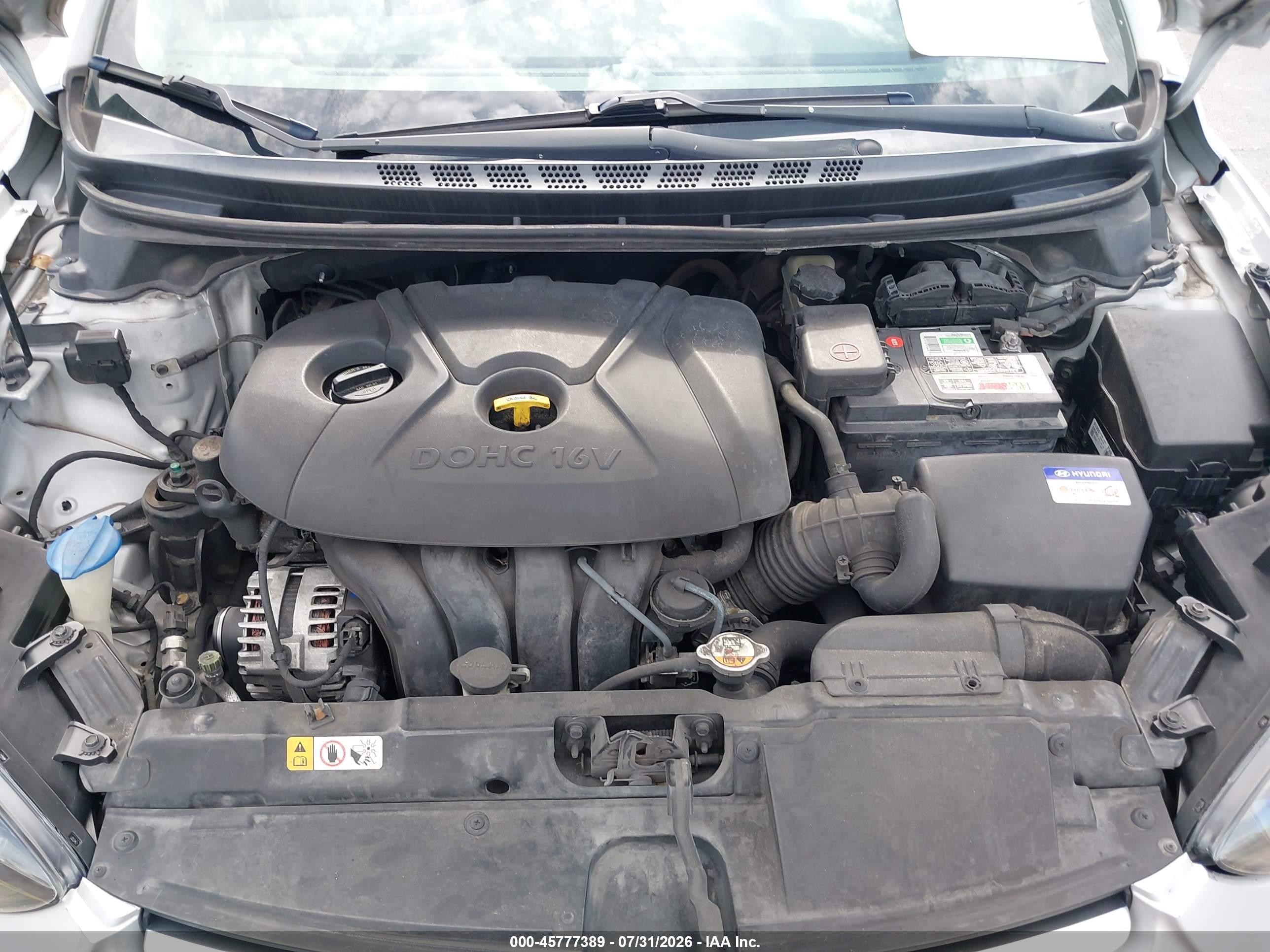 2014 Hyundai Elantra Se Silver vin: KMHDH4AE2EU216973