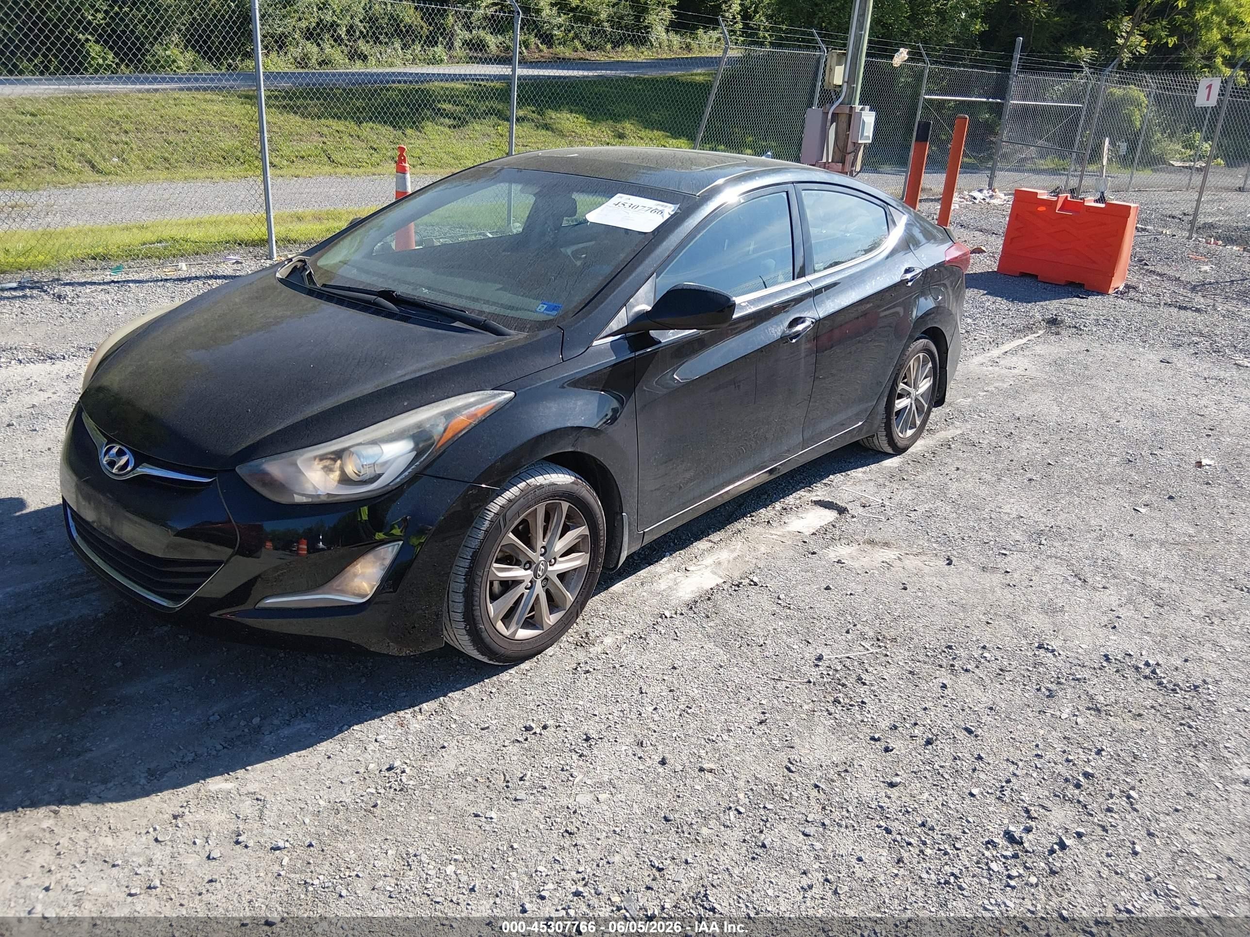 2015 Hyundai Elantra Se Черный vin: KMHDH4AE2FU227781