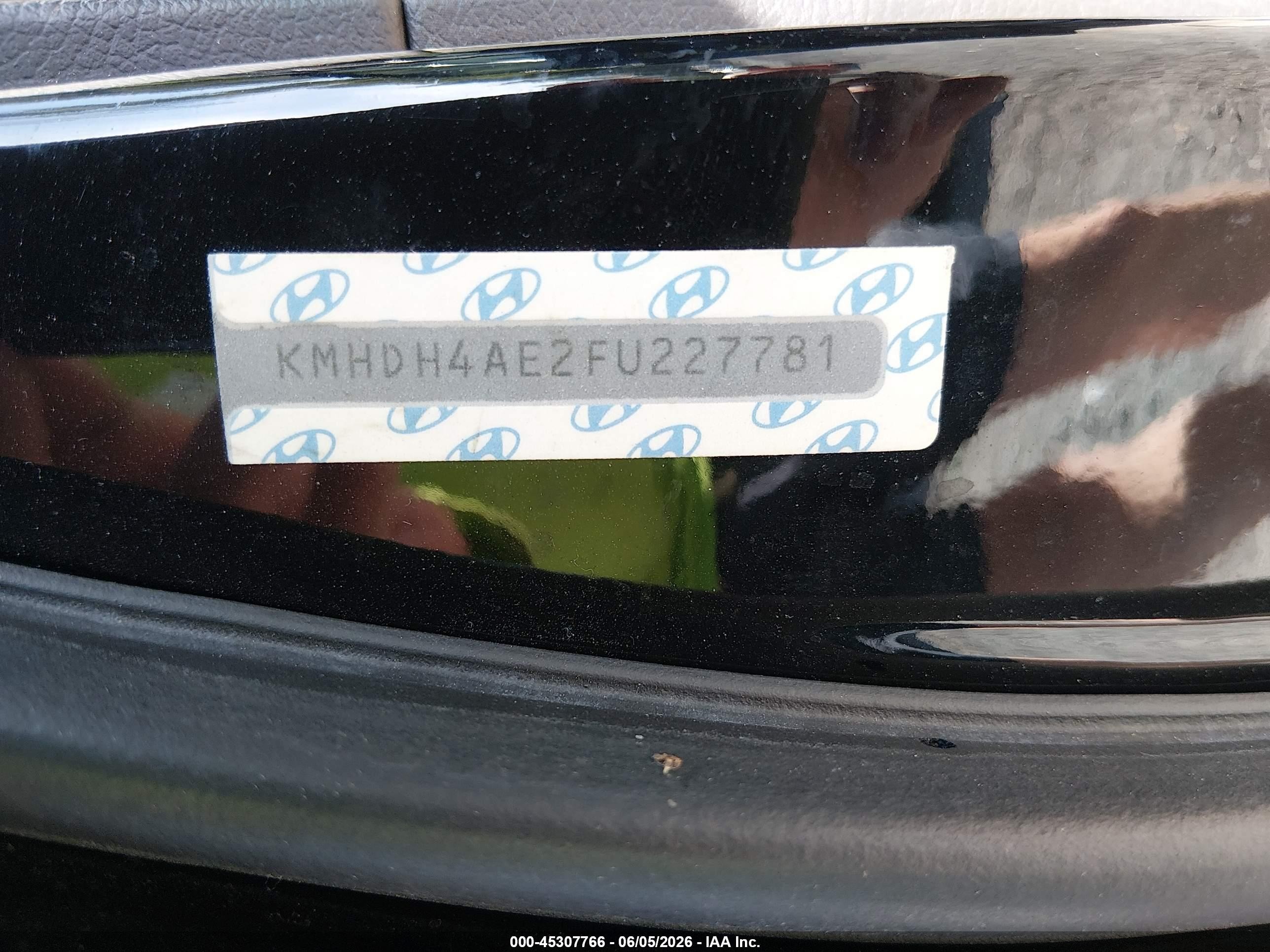 2015 Hyundai Elantra Se Черный vin: KMHDH4AE2FU227781