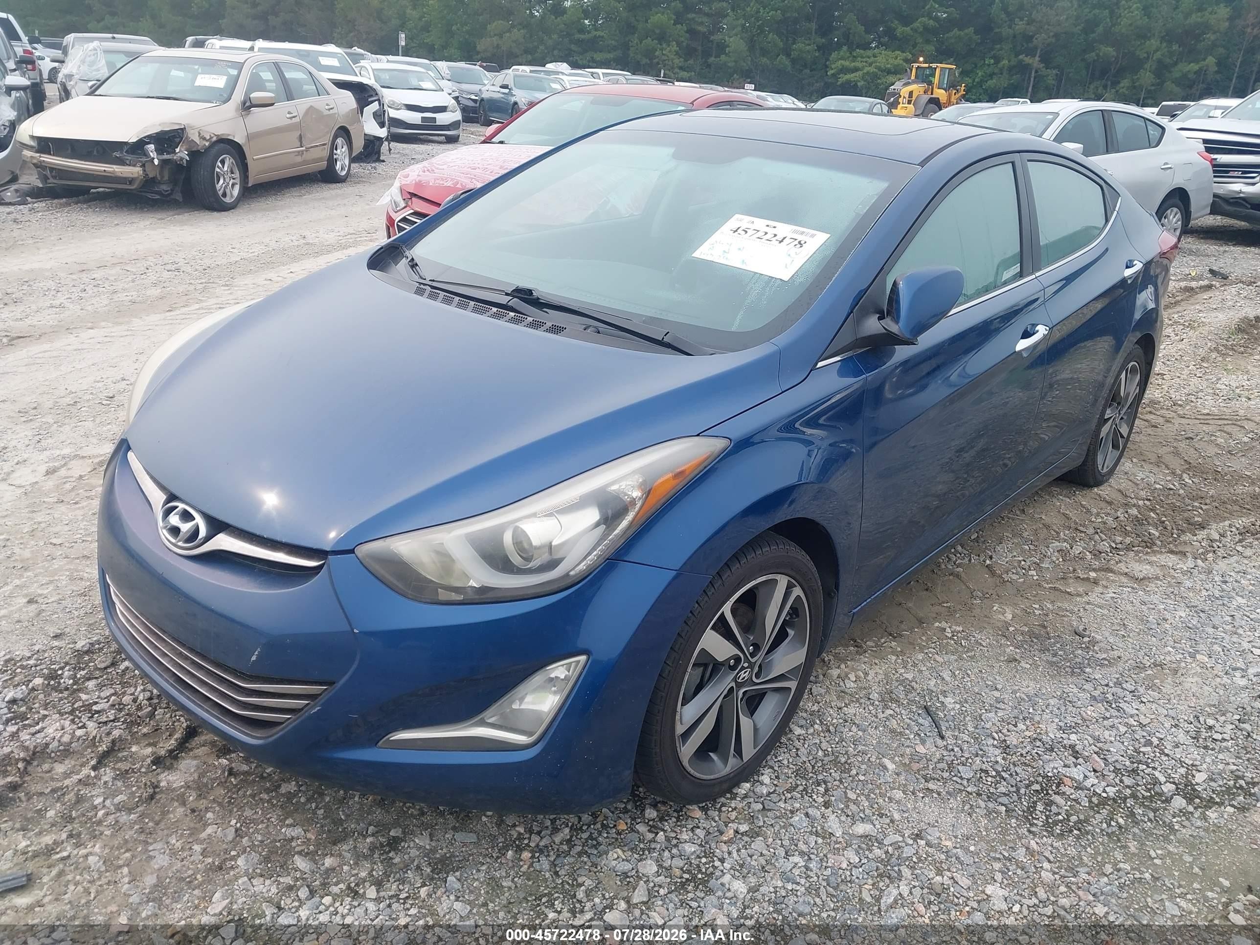 2015 Hyundai Elantra Limited Blue vin: KMHDH4AE2FU282974