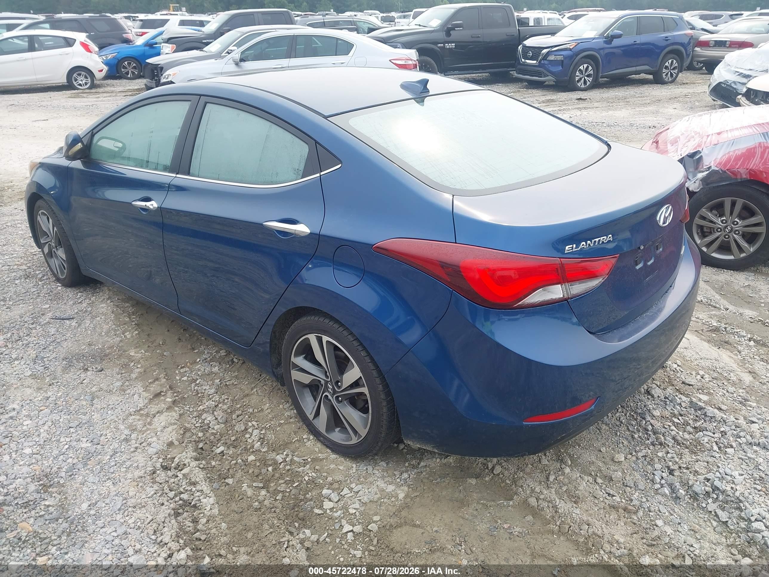 2015 Hyundai Elantra Limited Blue vin: KMHDH4AE2FU282974