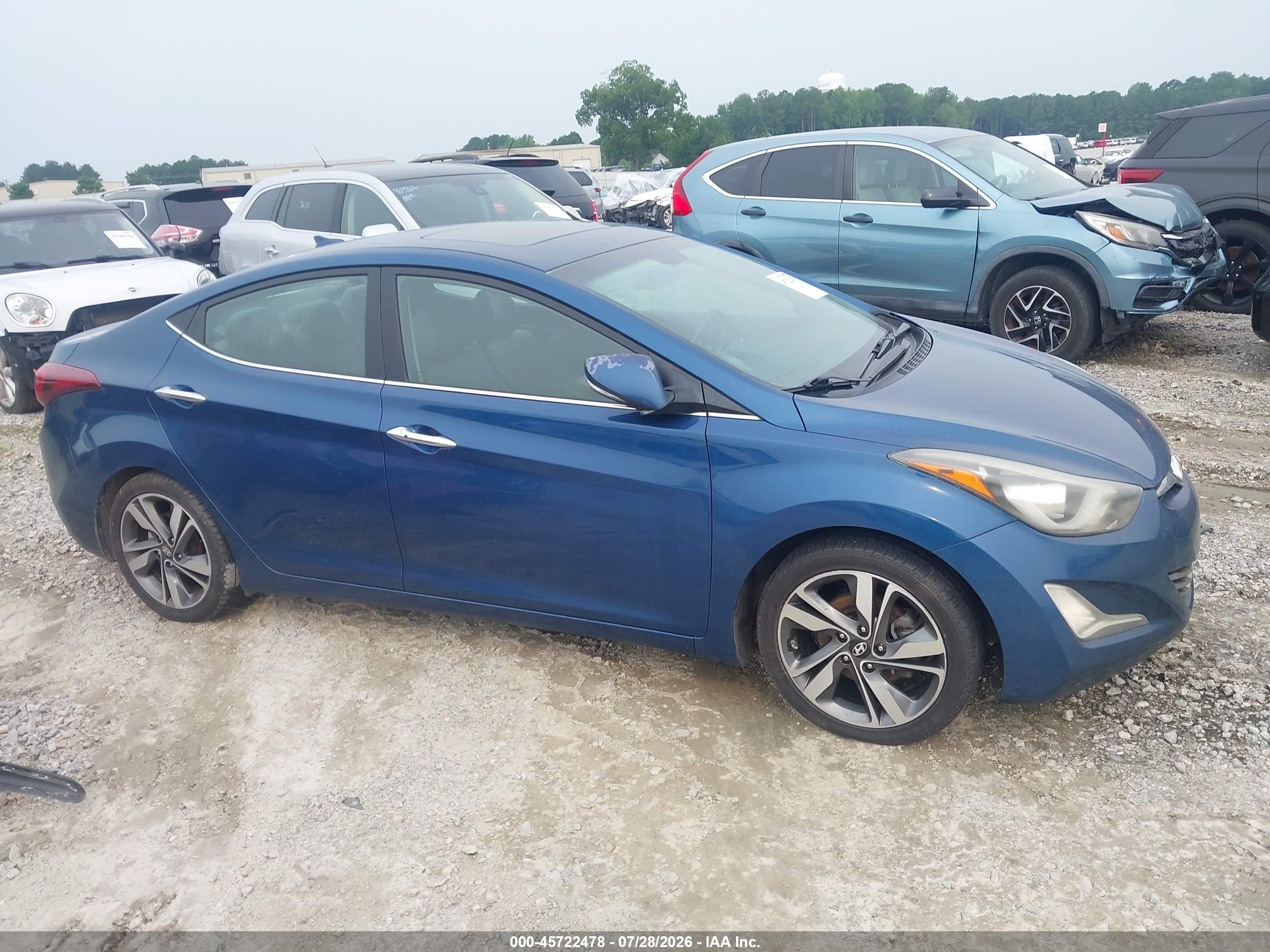 2015 Hyundai Elantra Limited Blue vin: KMHDH4AE2FU282974
