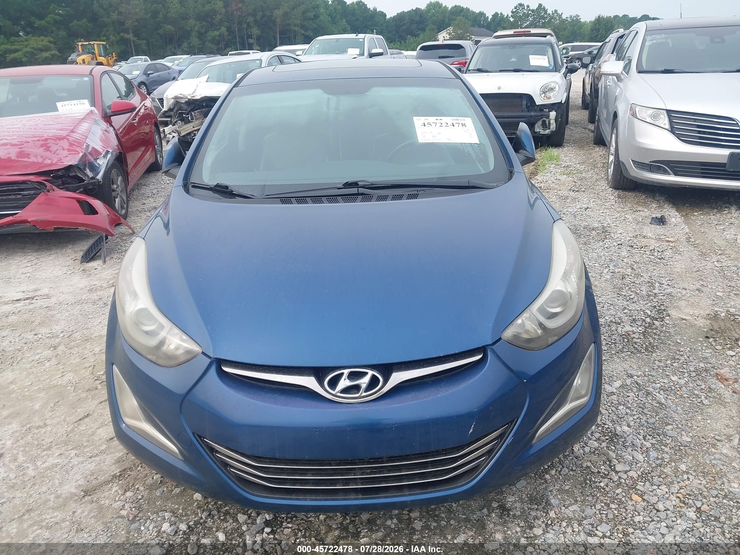 2015 Hyundai Elantra Limited Blue vin: KMHDH4AE2FU282974
