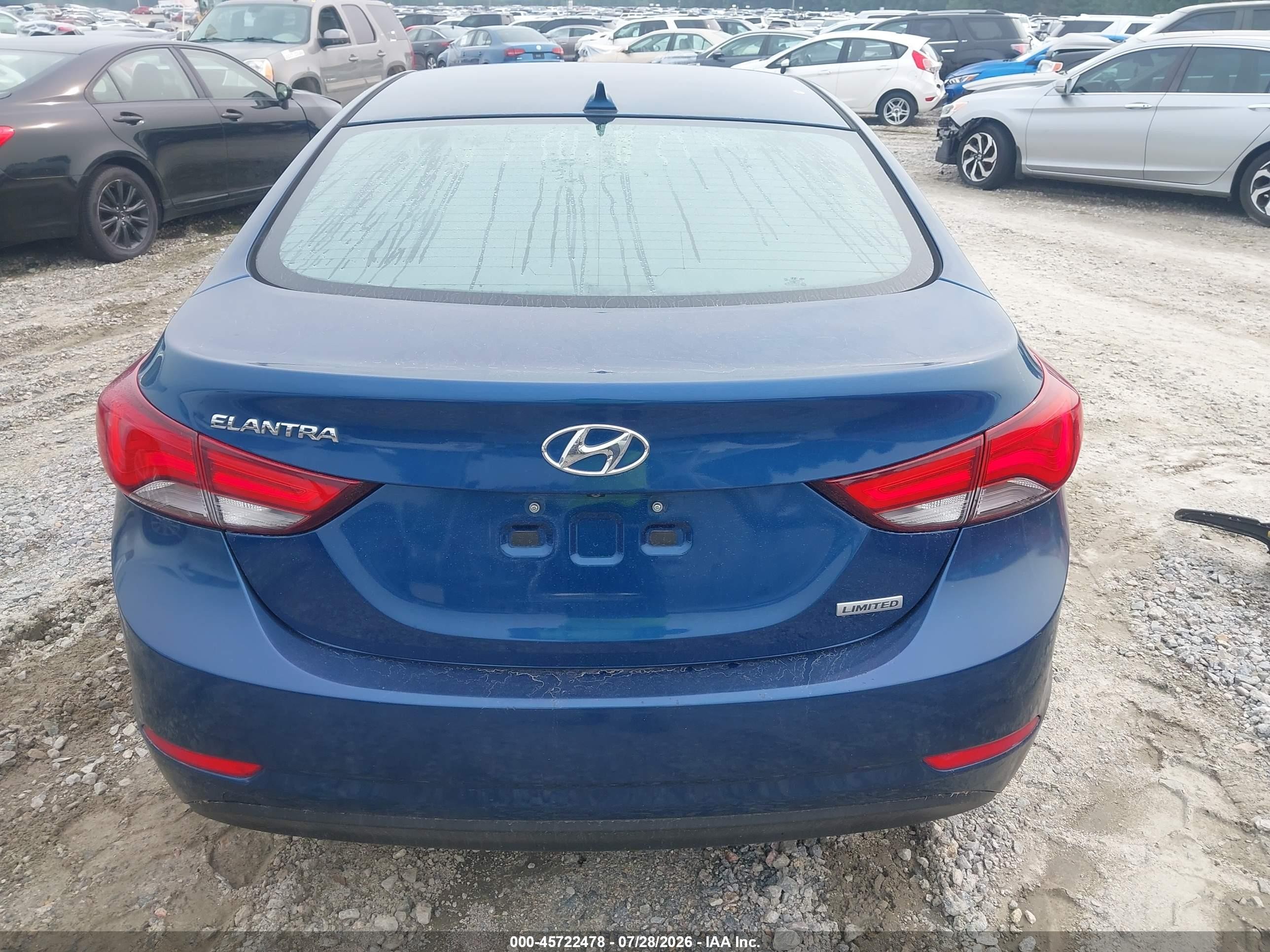 2015 Hyundai Elantra Limited Blue vin: KMHDH4AE2FU282974