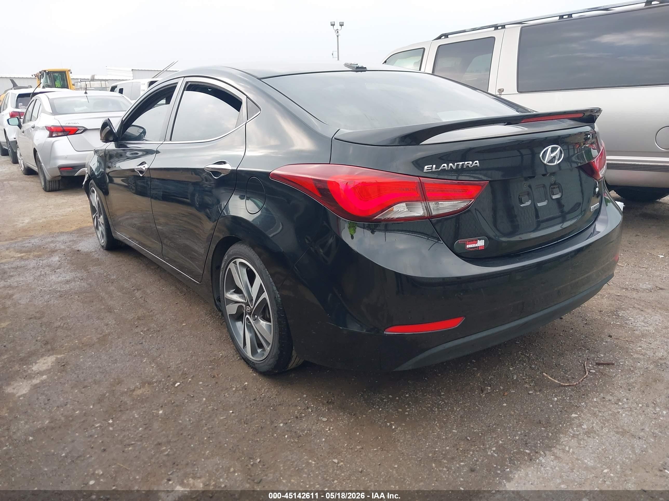 2015 Hyundai Elantra Limited Black vin: KMHDH4AE2FU300972