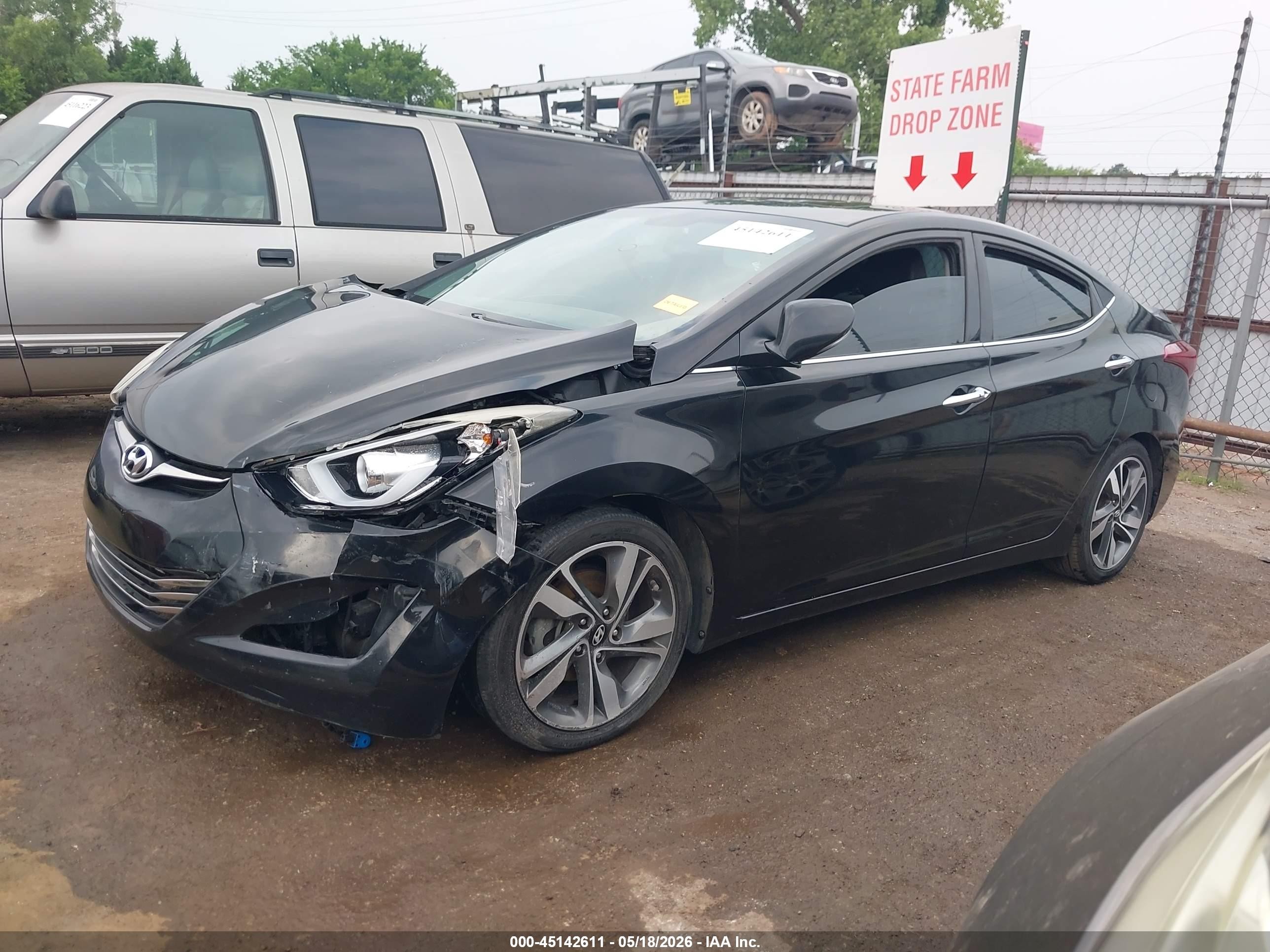 2015 Hyundai Elantra Limited Black vin: KMHDH4AE2FU300972