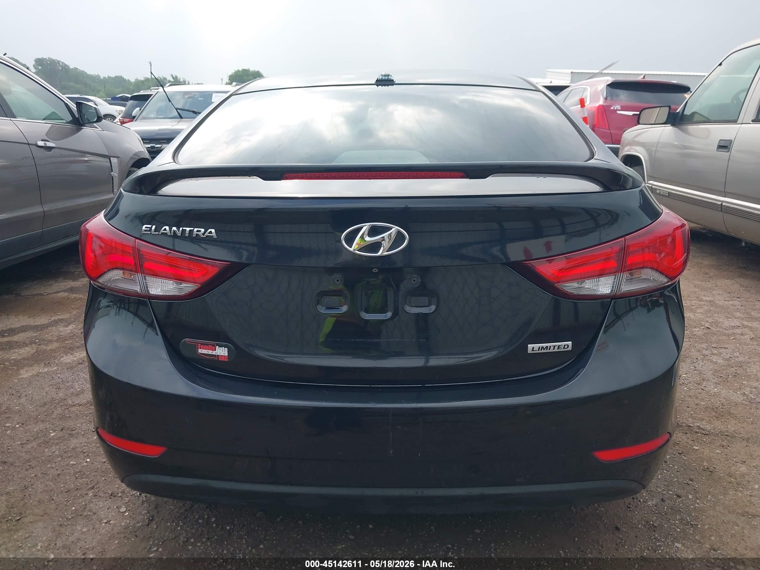 2015 Hyundai Elantra Limited Black vin: KMHDH4AE2FU300972