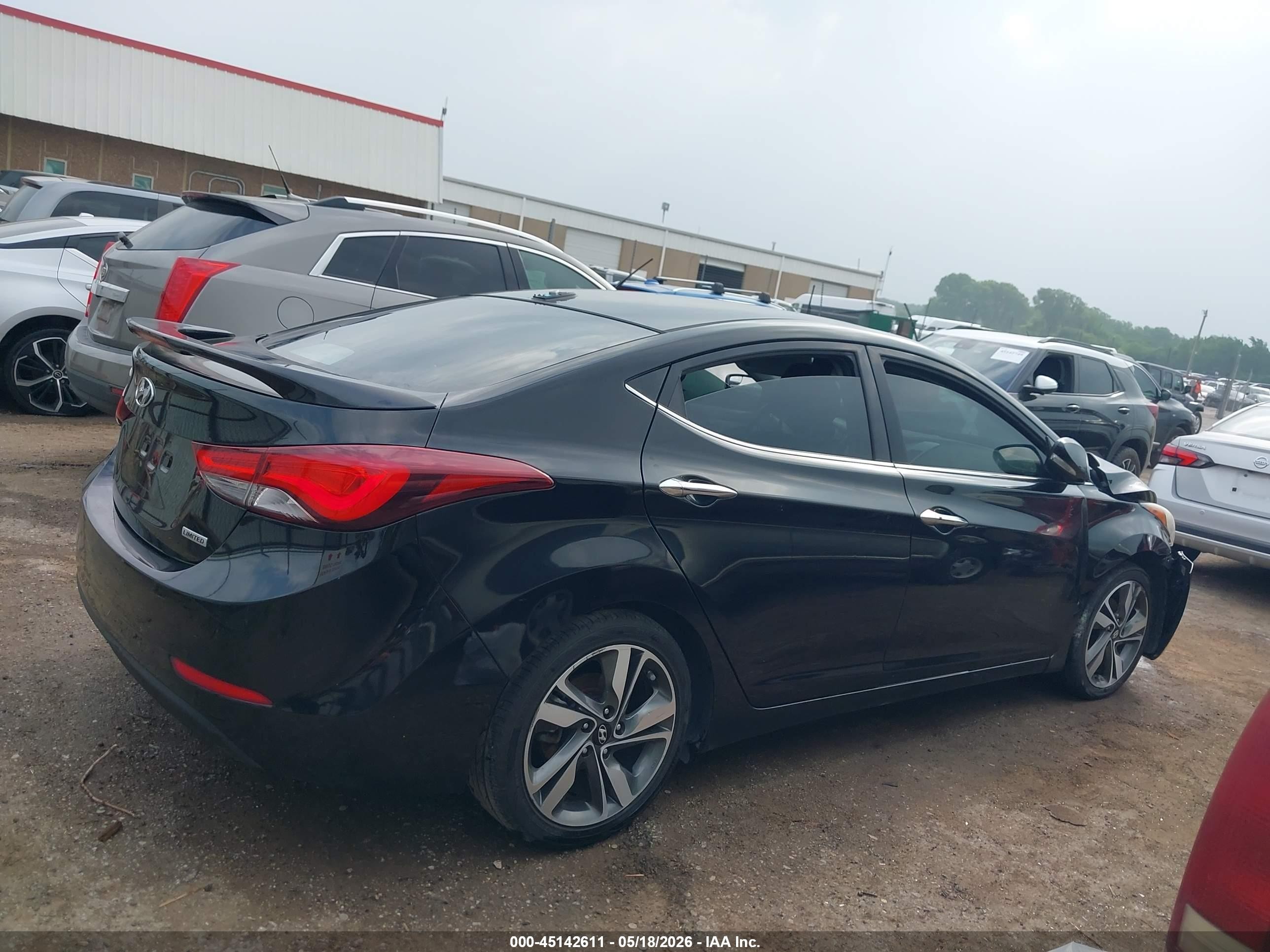 2015 Hyundai Elantra Limited Black vin: KMHDH4AE2FU300972