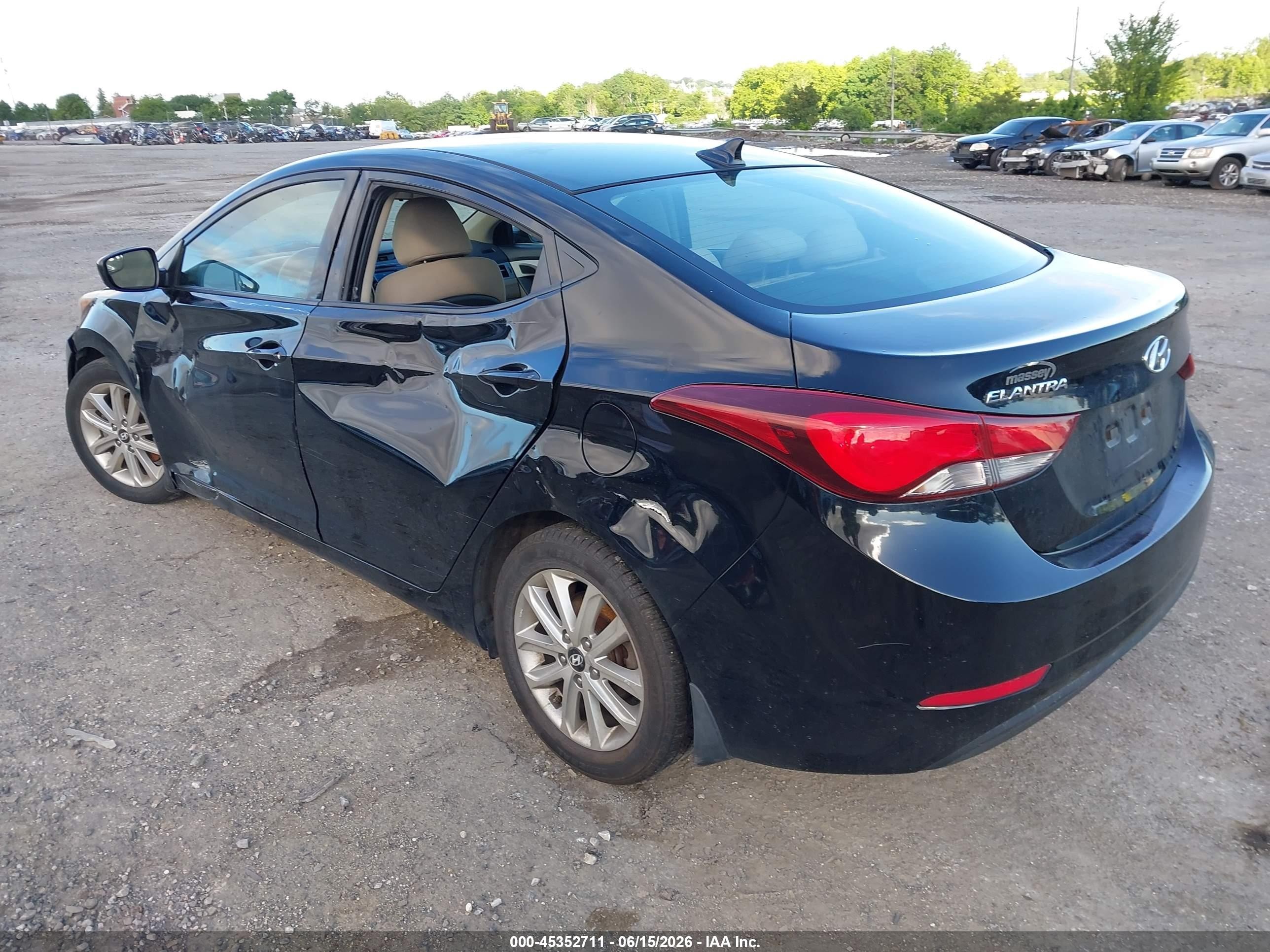 2015 Hyundai Elantra Se Black vin: KMHDH4AE2FU323300