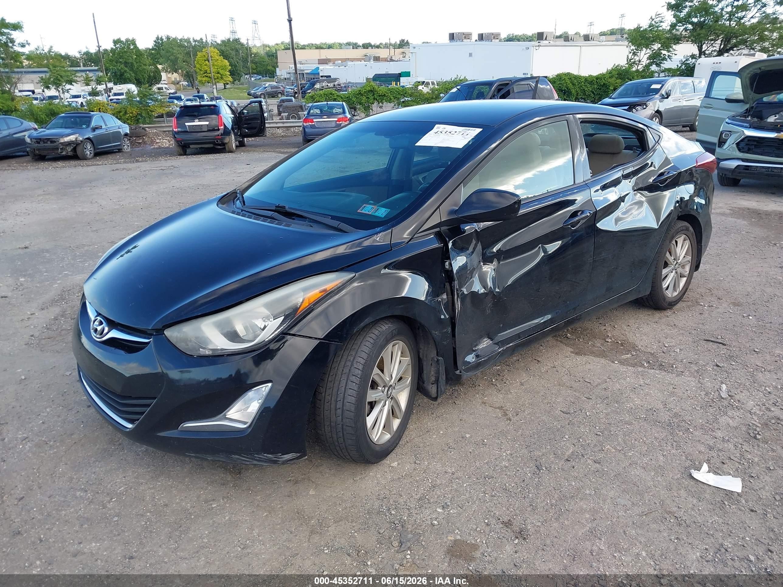 2015 Hyundai Elantra Se Black vin: KMHDH4AE2FU323300