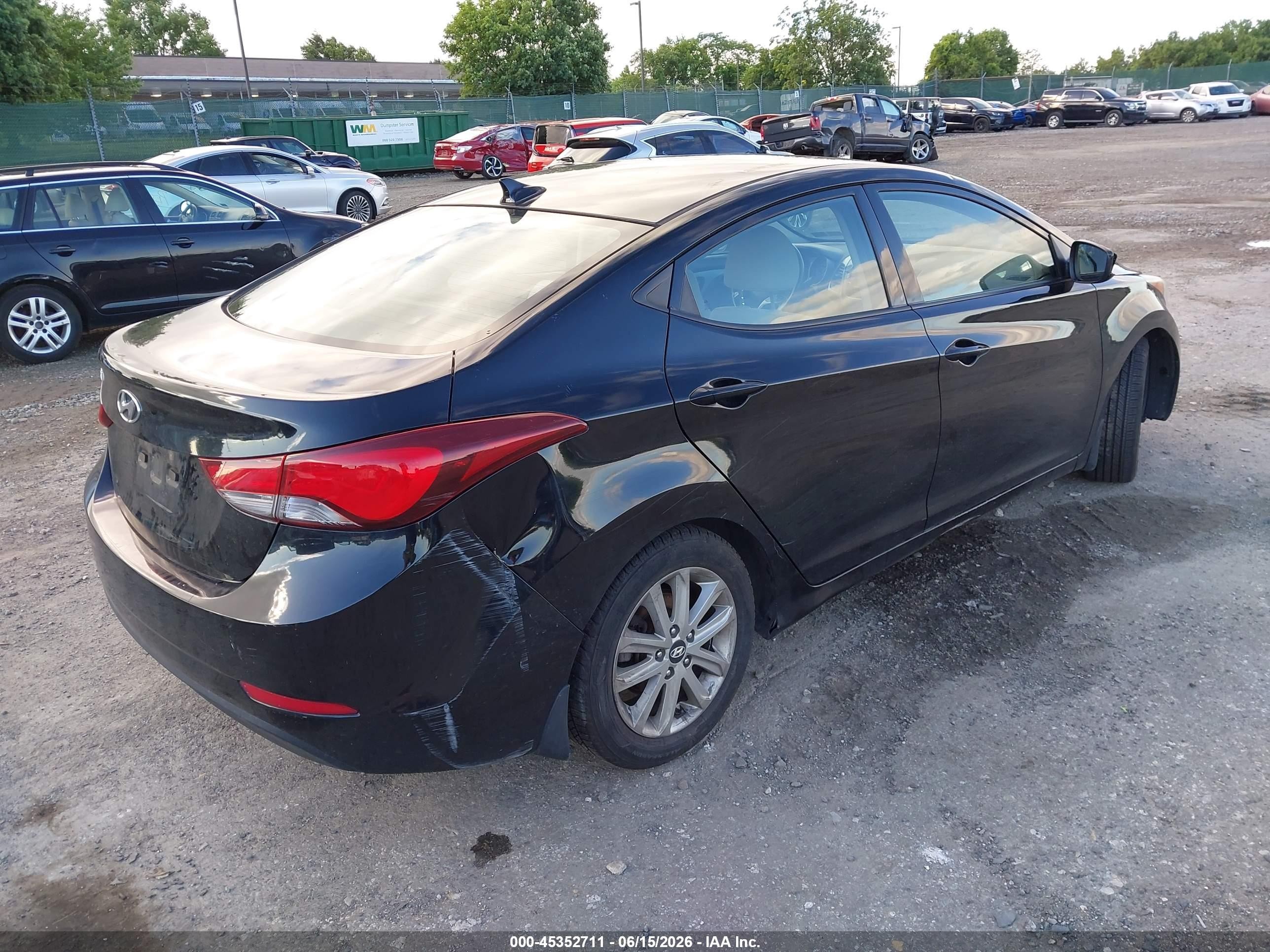 2015 Hyundai Elantra Se Black vin: KMHDH4AE2FU323300