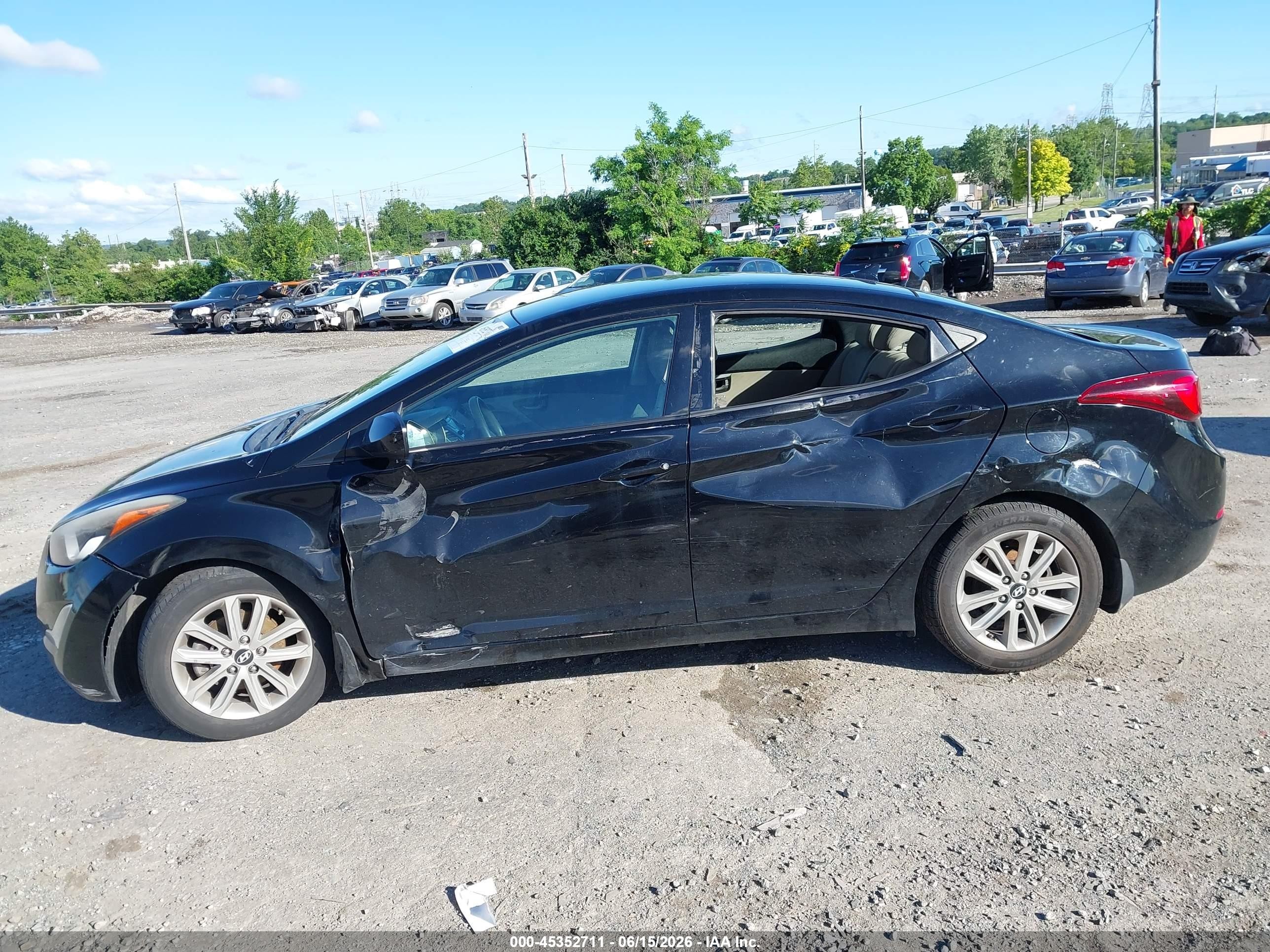 2015 Hyundai Elantra Se Black vin: KMHDH4AE2FU323300