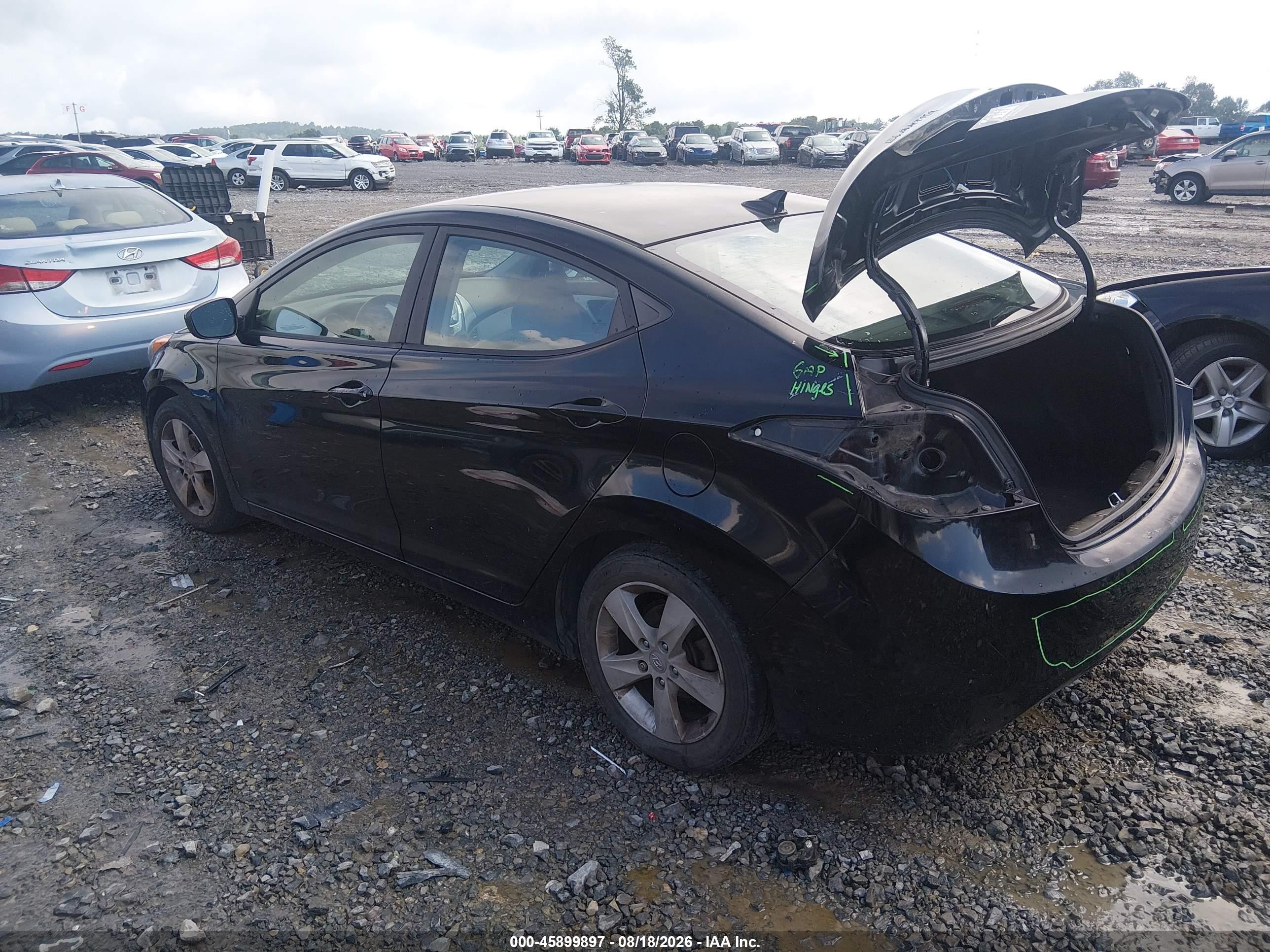 2012 Hyundai Elantra Gls (ulsan Plant) Черный vin: KMHDH4AE3CU207941