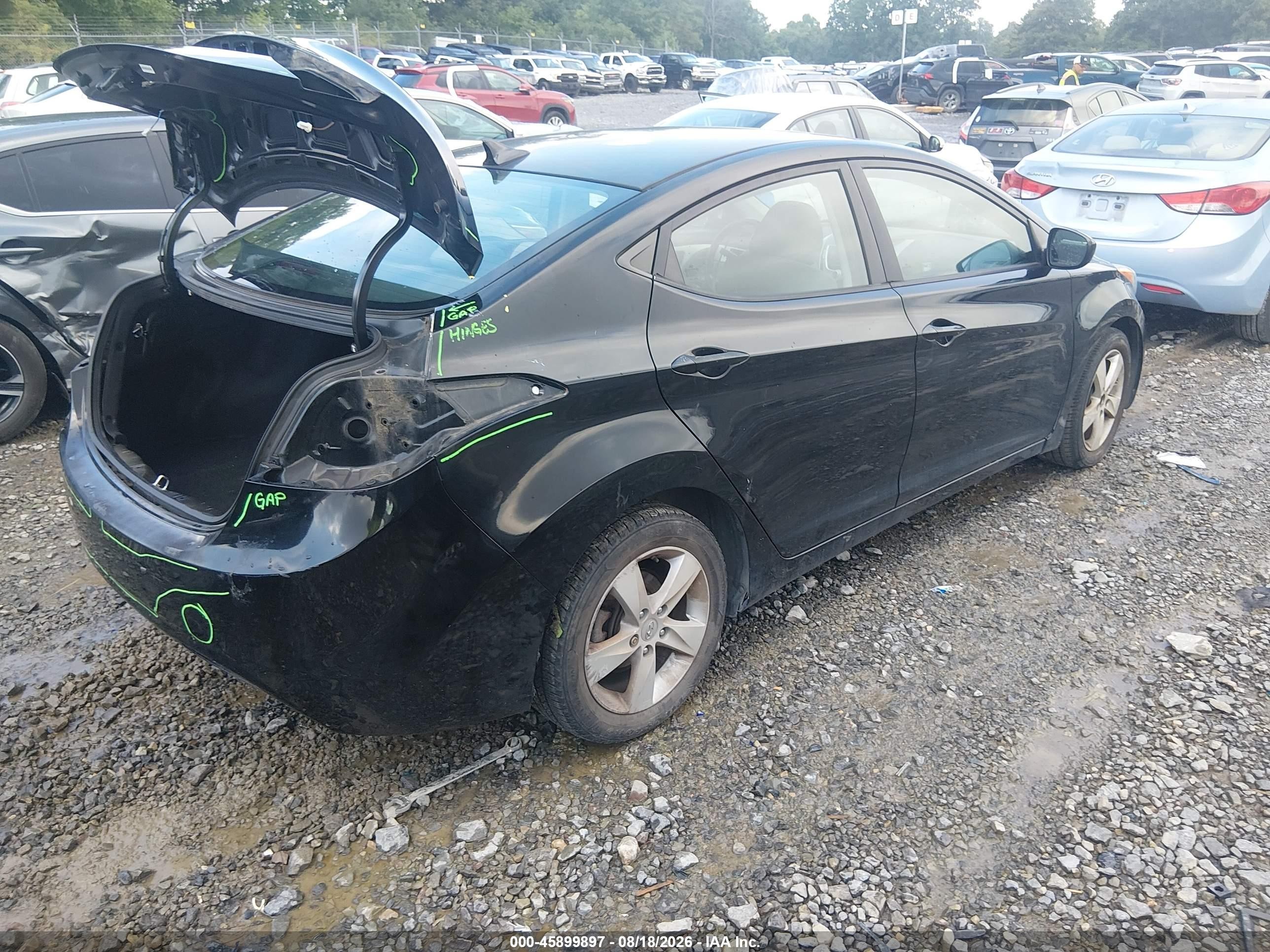 2012 Hyundai Elantra Gls (ulsan Plant) Черный vin: KMHDH4AE3CU207941