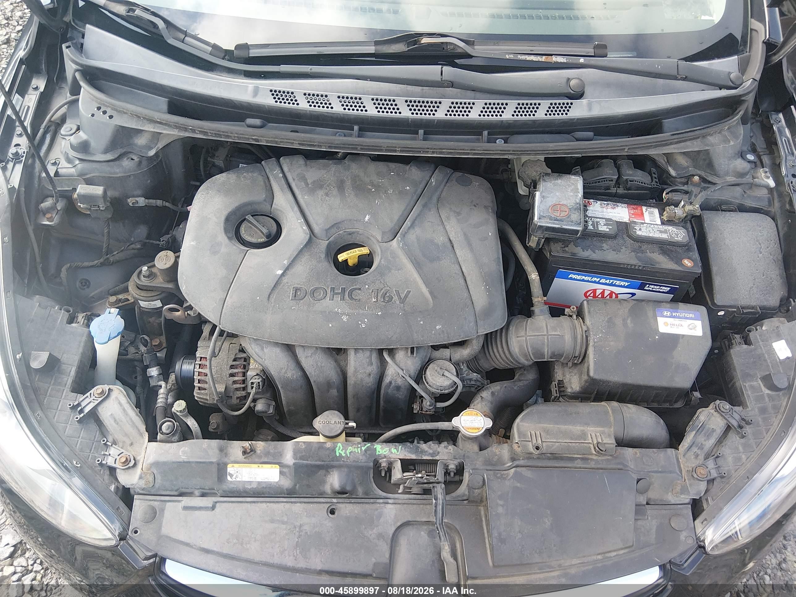 2012 Hyundai Elantra Gls (ulsan Plant) Черный vin: KMHDH4AE3CU207941