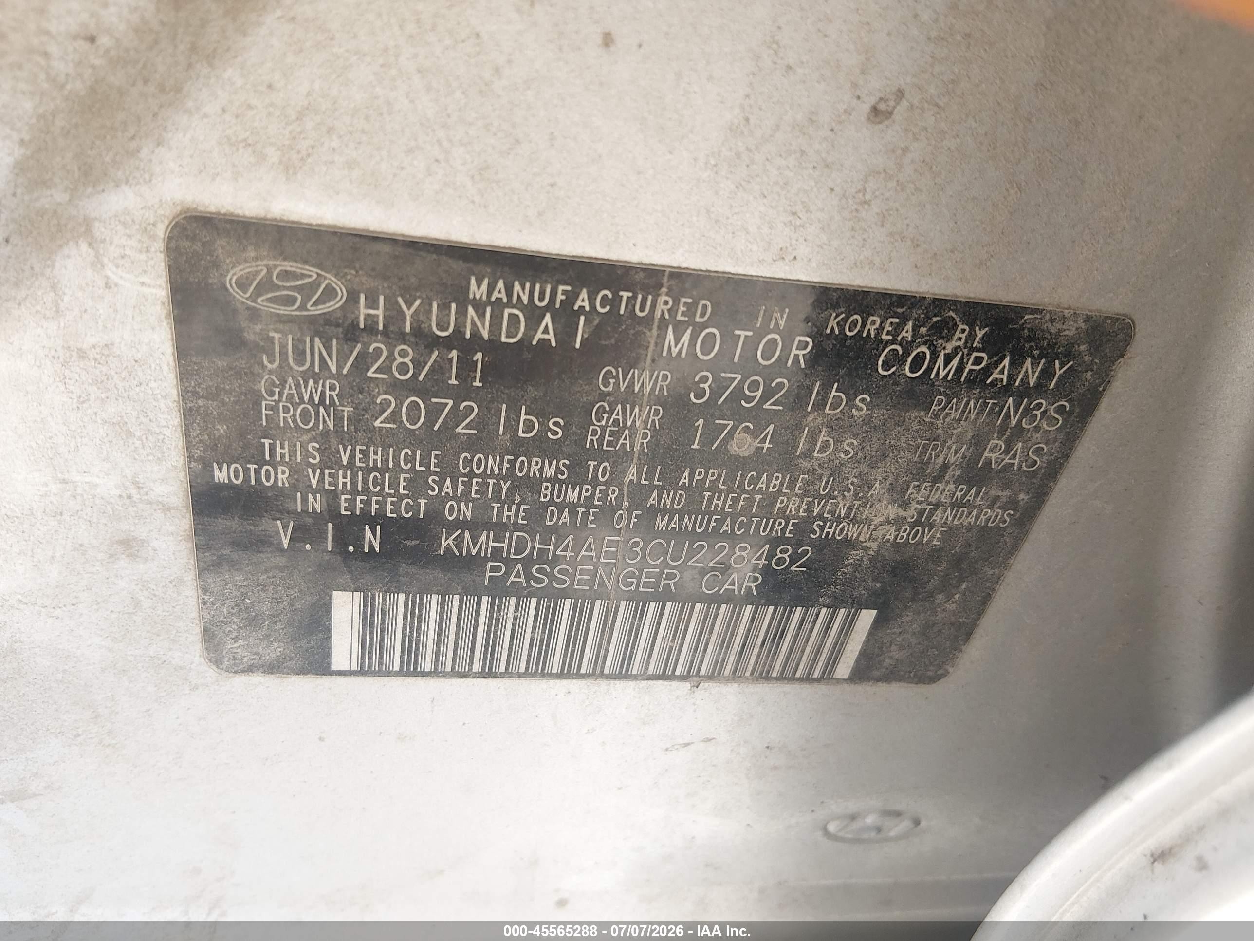 2012 Hyundai Elantra Gls (ulsan Plant) Silver vin: KMHDH4AE3CU228482