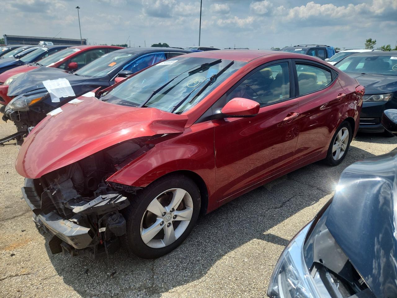 2012 Hyundai Elantra Gls Red vin: KMHDH4AE3CU251082
