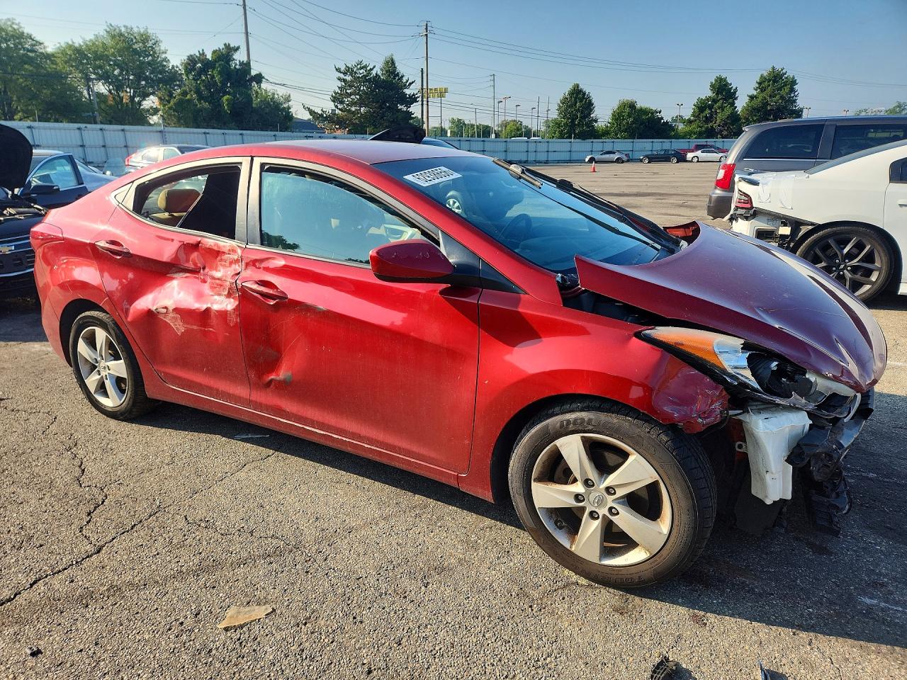 2012 Hyundai Elantra Gls Red vin: KMHDH4AE3CU251082