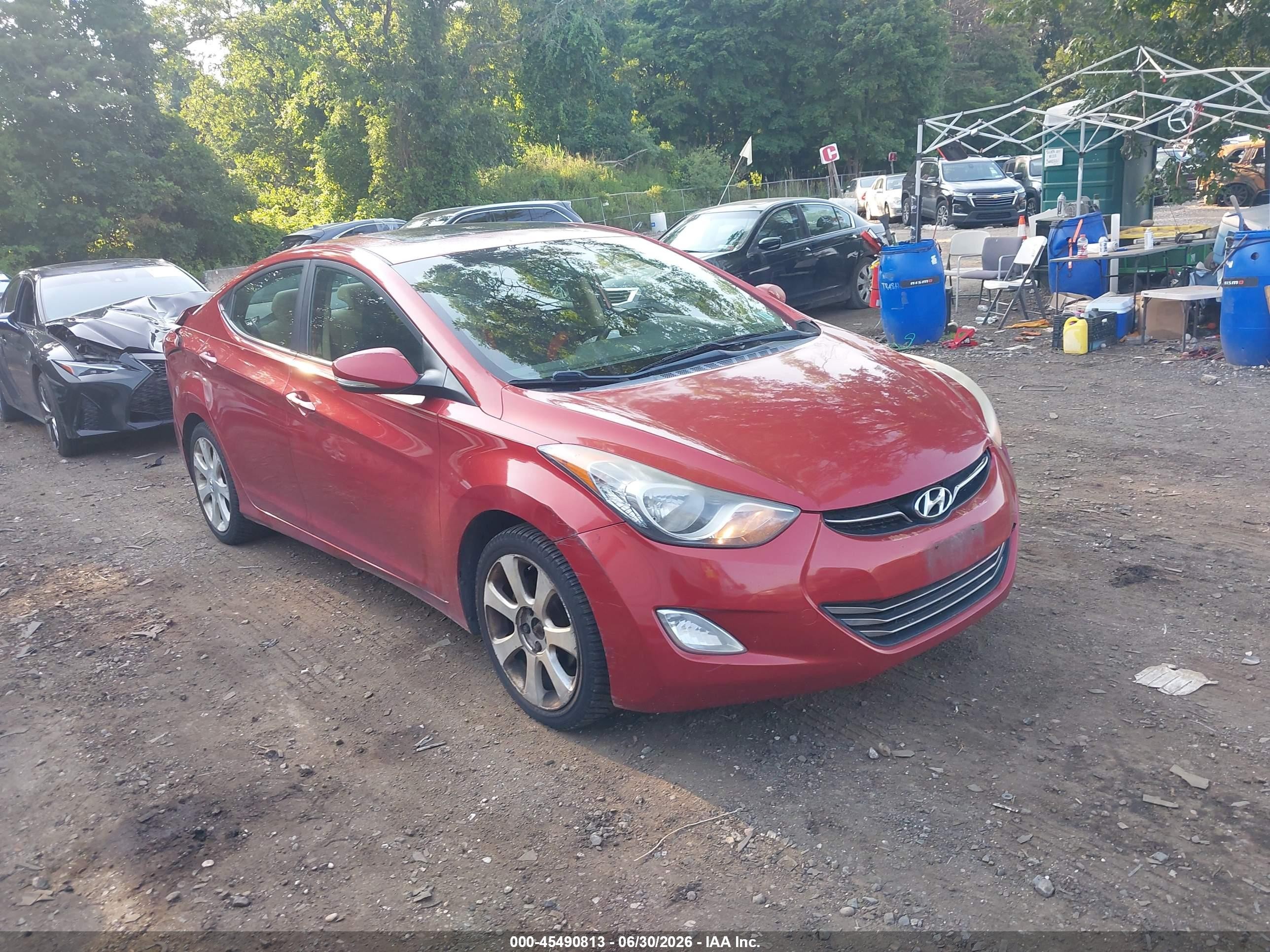 2012 Hyundai Elantra Limited (ulsan Plant) Maroon vin: KMHDH4AE3CU264124