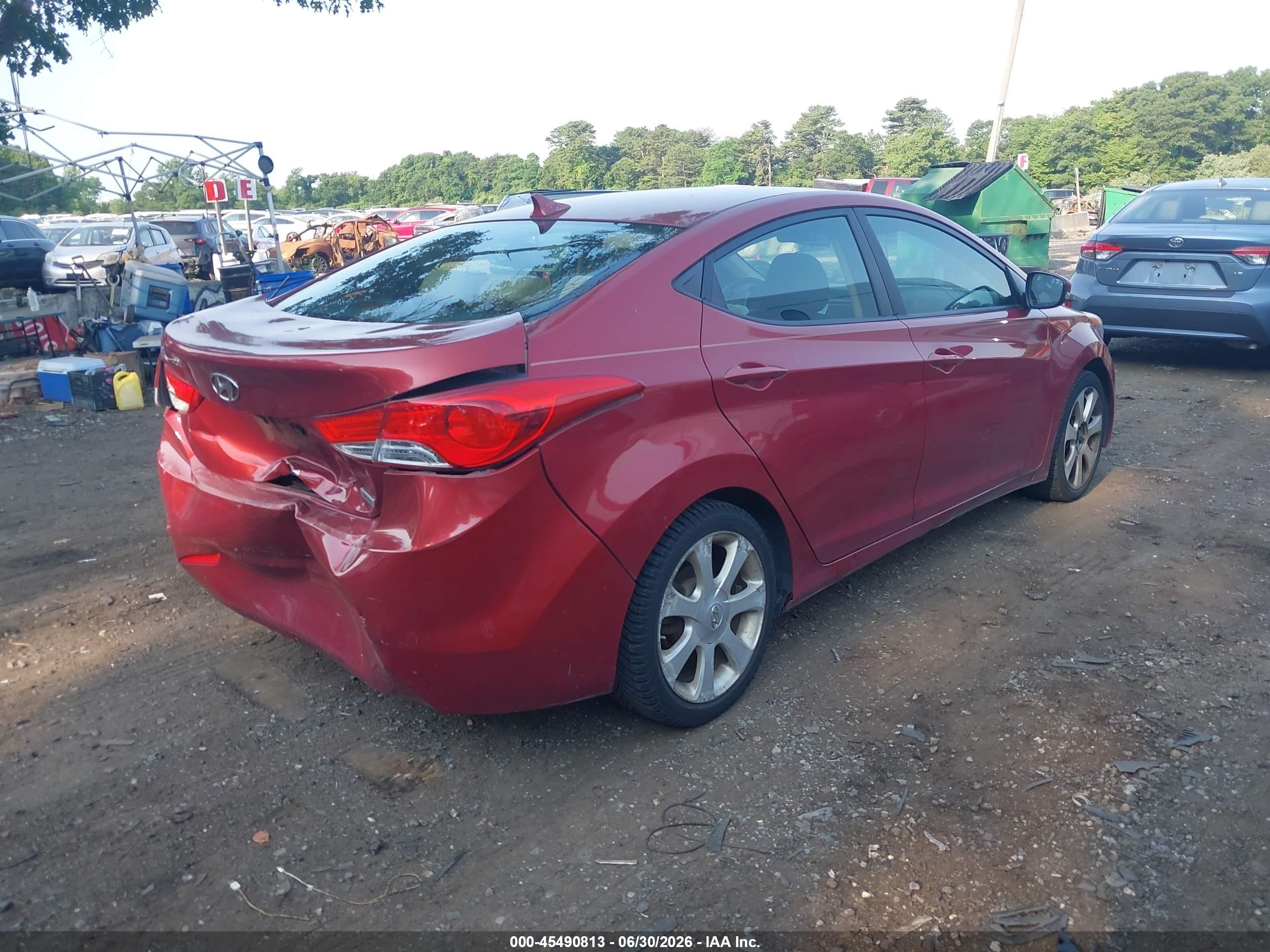 2012 Hyundai Elantra Limited (ulsan Plant) Maroon vin: KMHDH4AE3CU264124